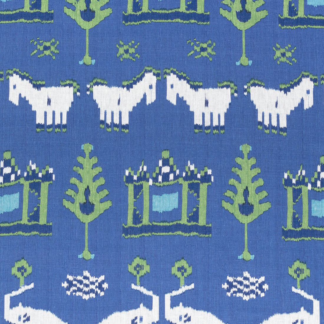 Kingdom Parade fabric in blue and green color - pattern number F910642 - by Thibaut in the Ceylon collection
