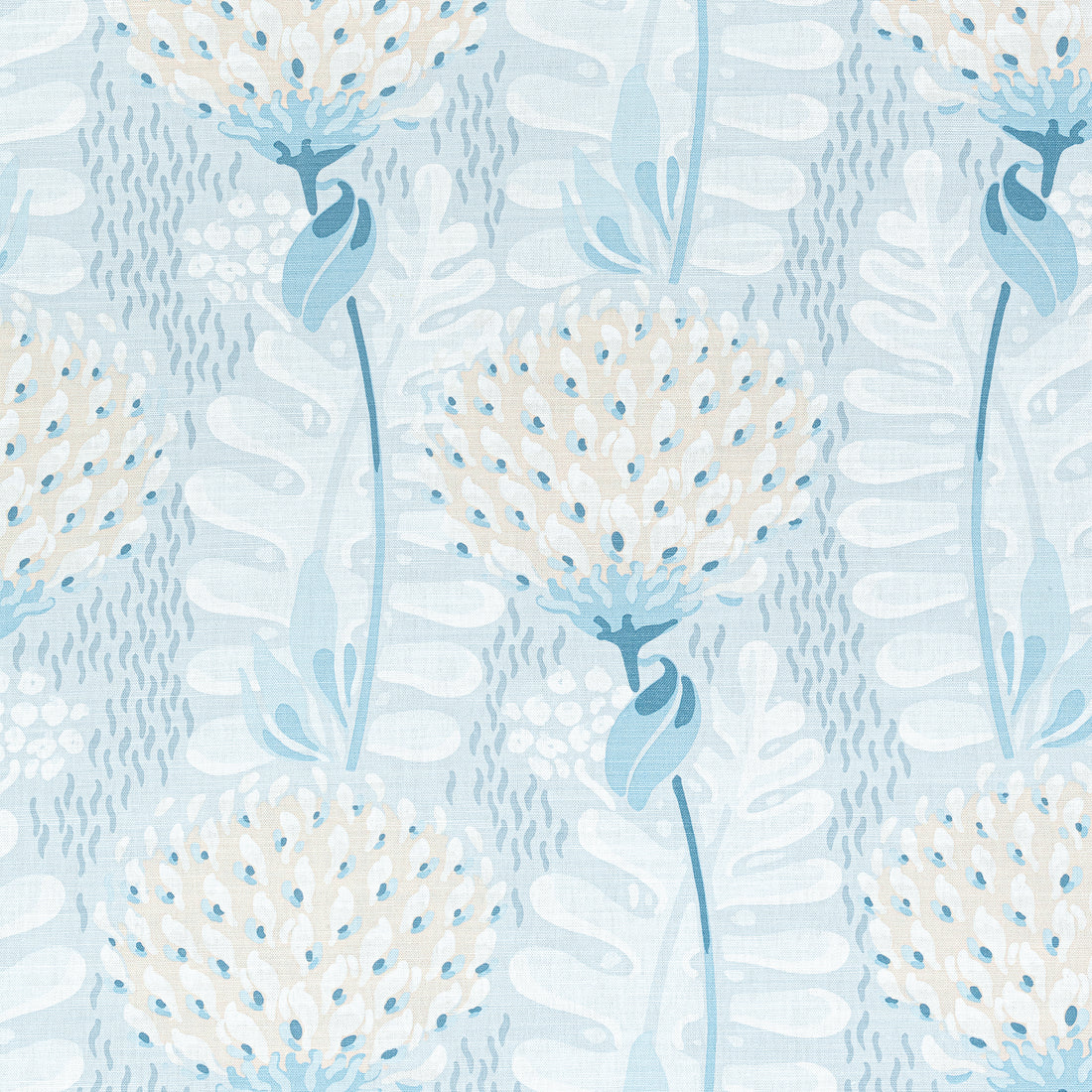 Tiverton fabric in spa blue color - pattern number F910645 - by Thibaut in the Ceylon collection
