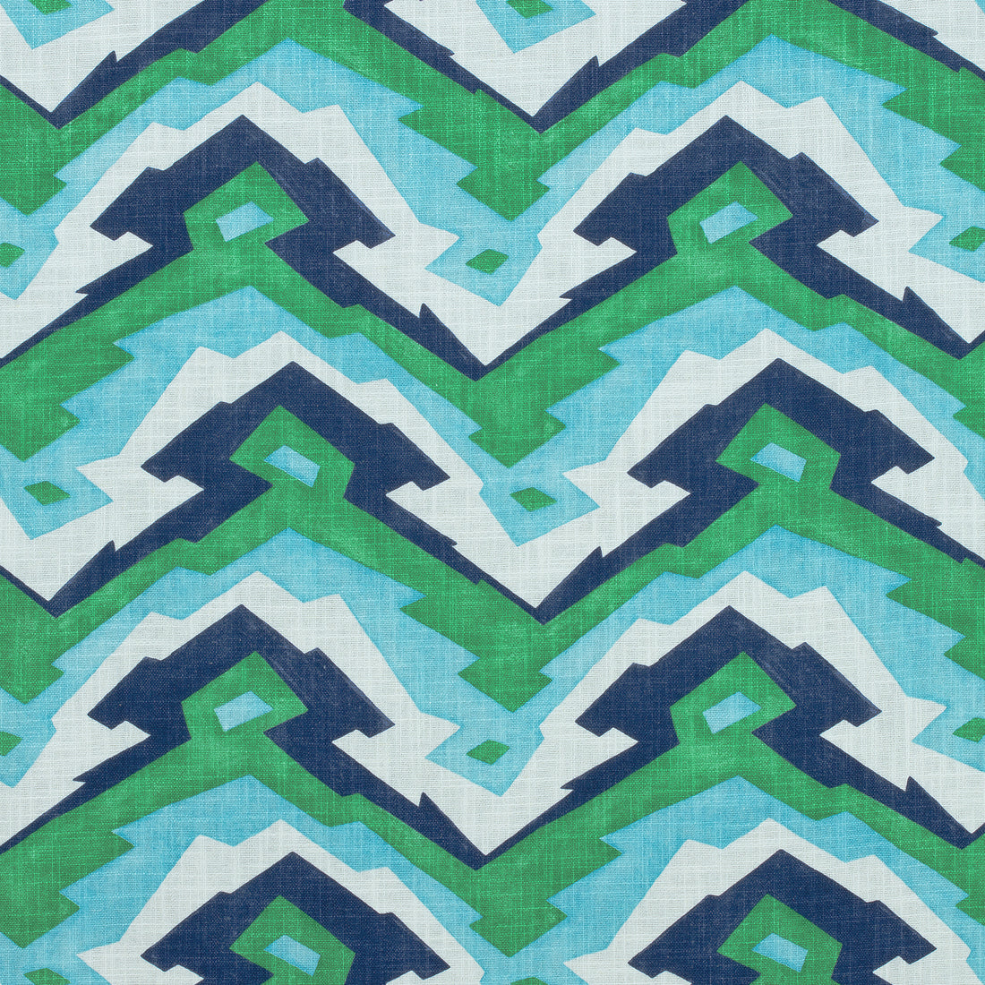 Deco Mountain fabric in blue and green color - pattern number F913076 - by Thibaut in the Summer House collection