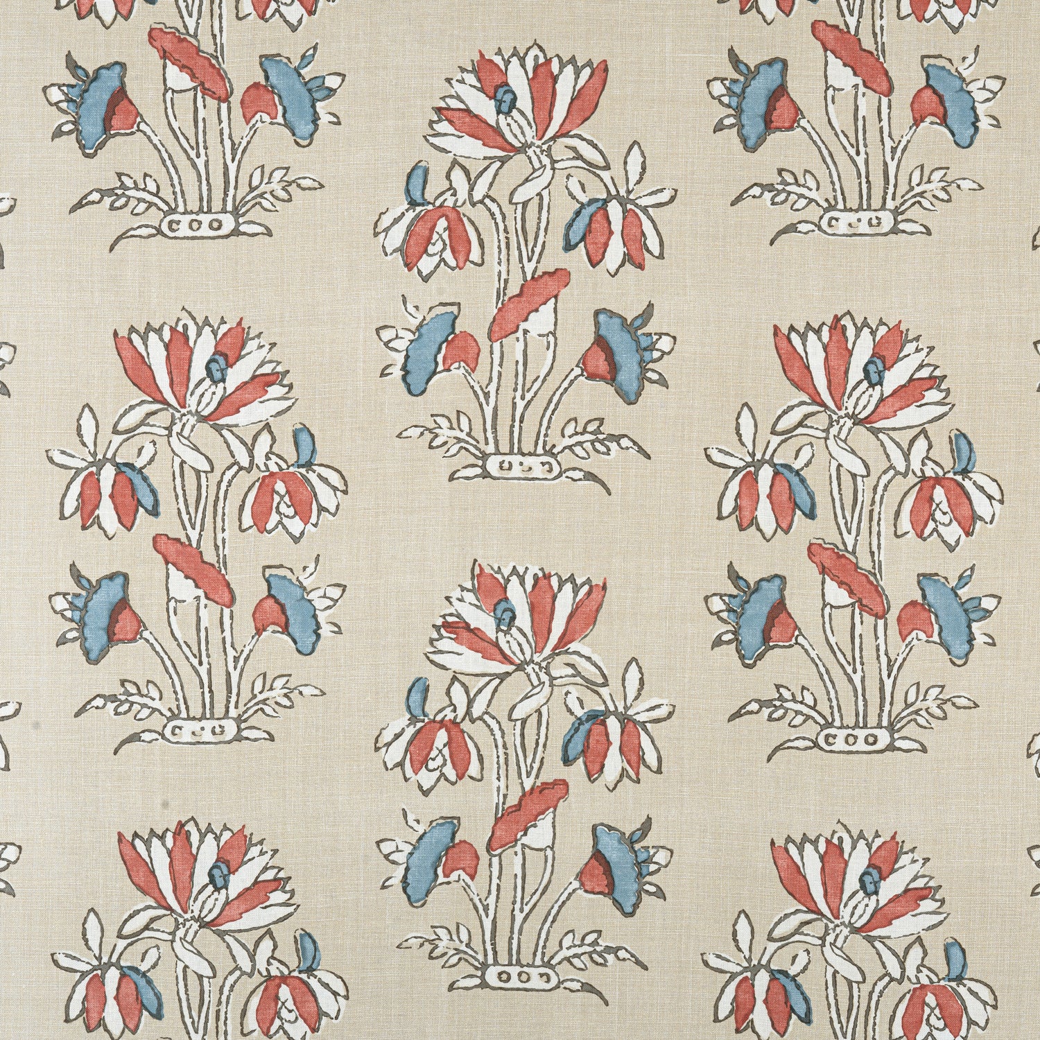 Lily Flower fabric in beige and sunbaked color - pattern number F913206 - by Thibaut in the Mesa collection