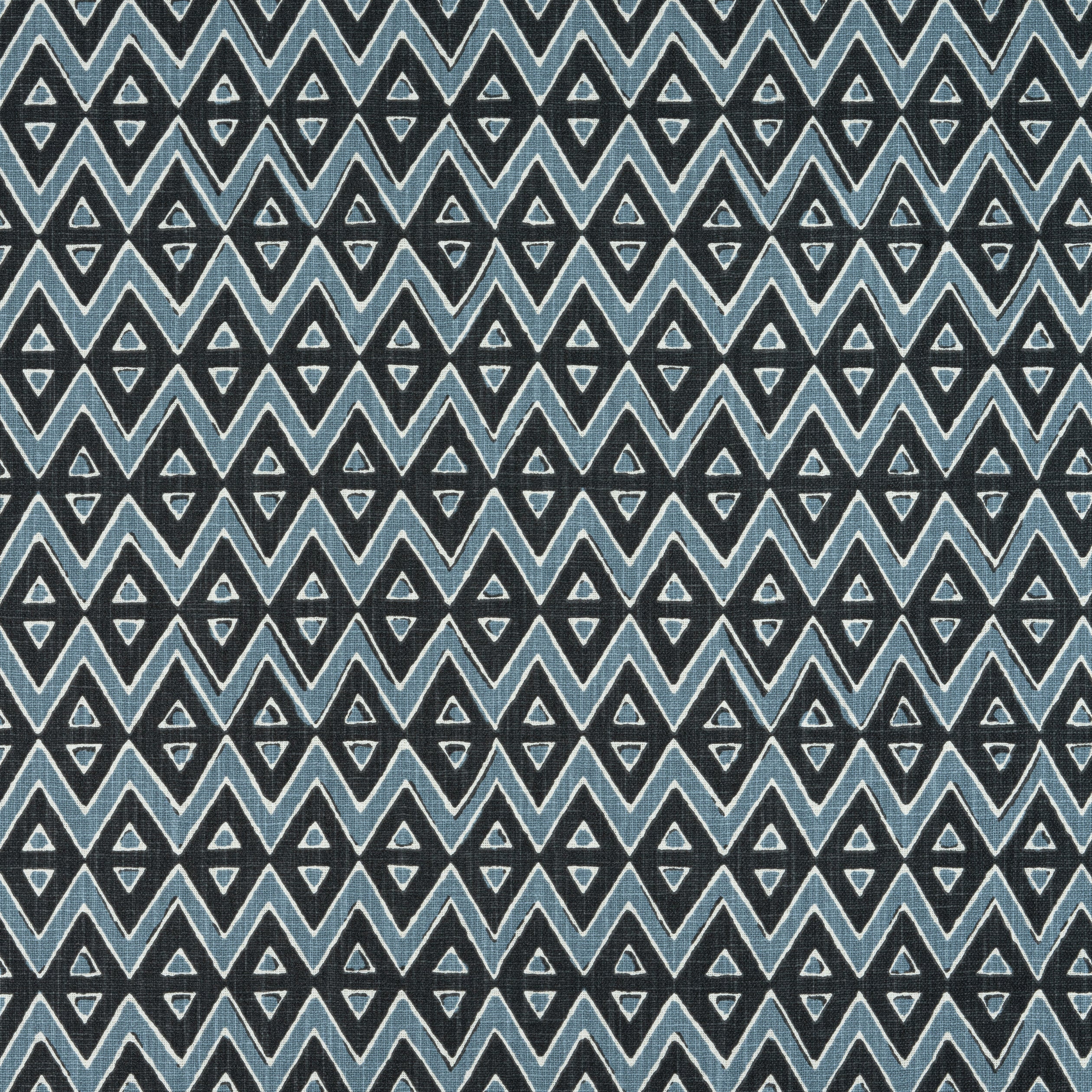 Tiburon fabric in black and mineral blue color - pattern number F913233 - by Thibaut in the Mesa collection