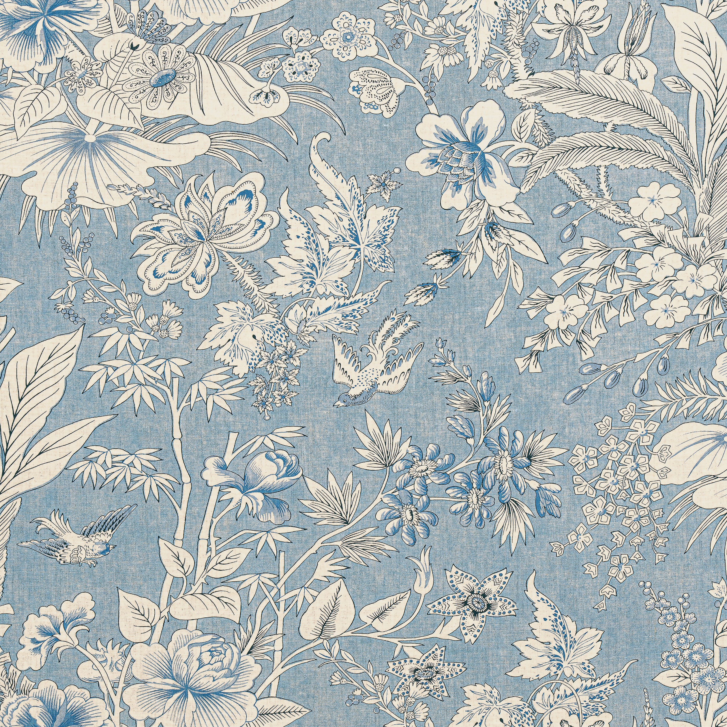 Rosalind fabric in blue - pattern number F913602 - by Thibaut in the Grand Palace collection