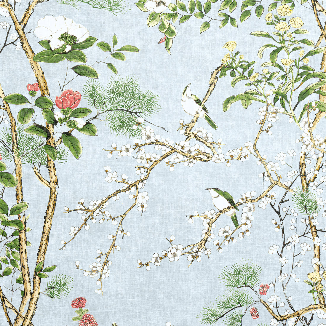 Katsura fabric in spa blue - pattern number F913620 - by Thibaut in the Grand Palace collection