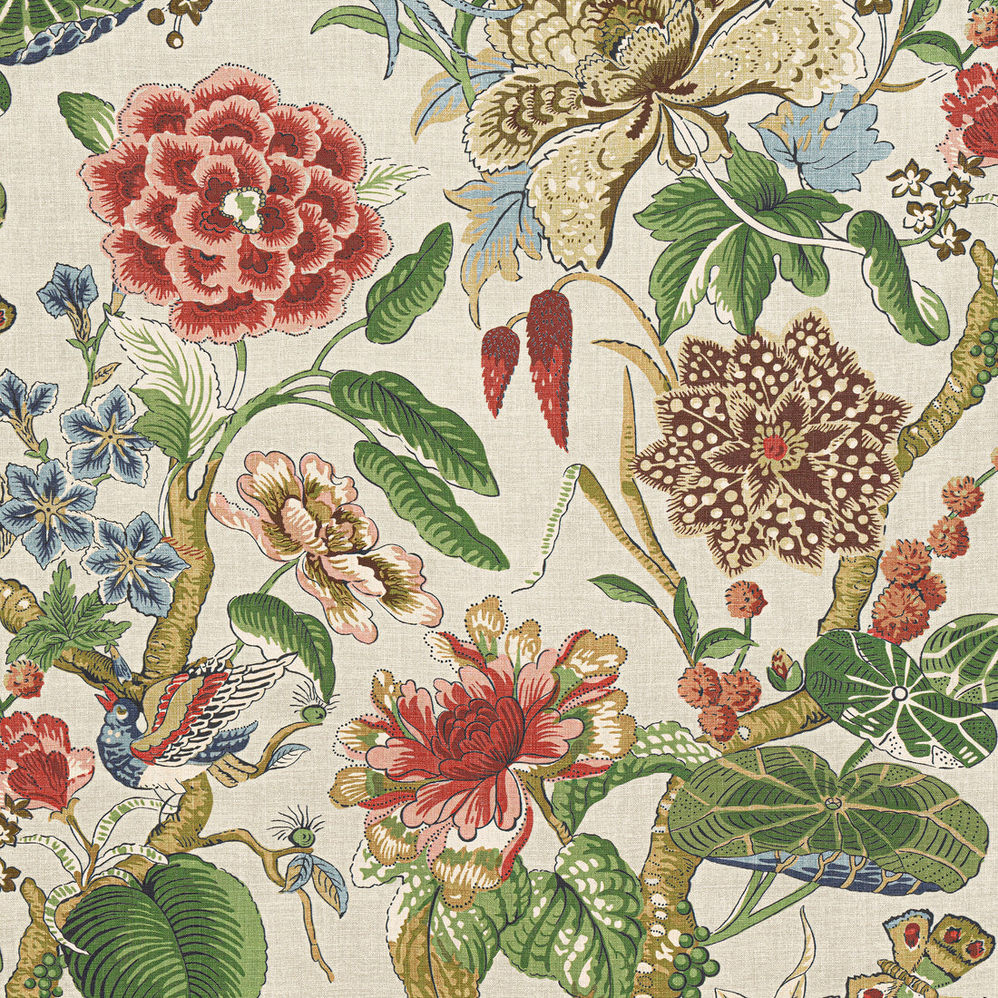 Hill Garden fabric in flax - pattern number F913657 - by Thibaut in the Grand Palace collection
