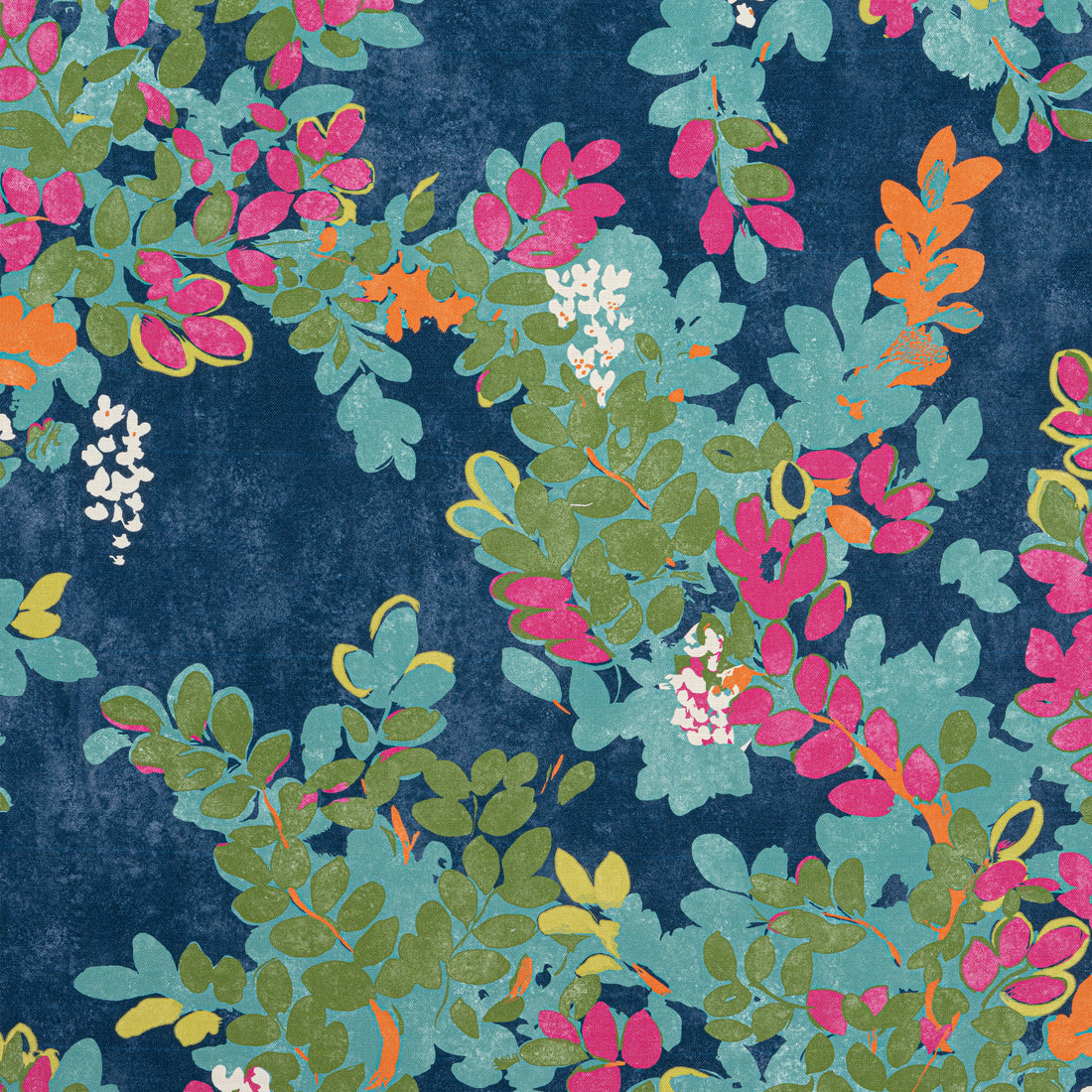 Central Park fabric in navy and pink color - pattern number F914331 - by Thibaut in the Canopy collection