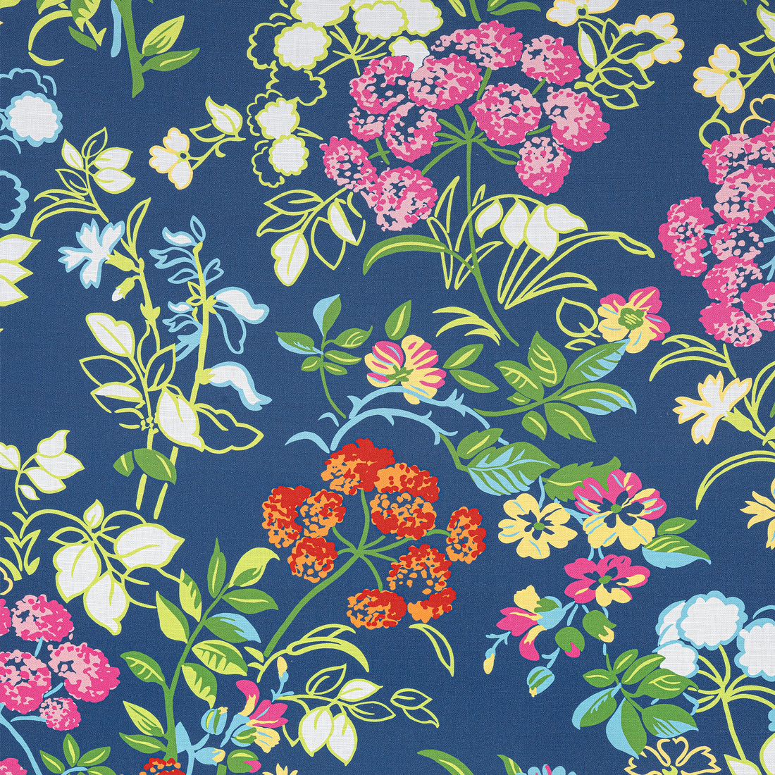 Spring Garden fabric in navy color - pattern number F914337 - by Thibaut in the Canopy collection