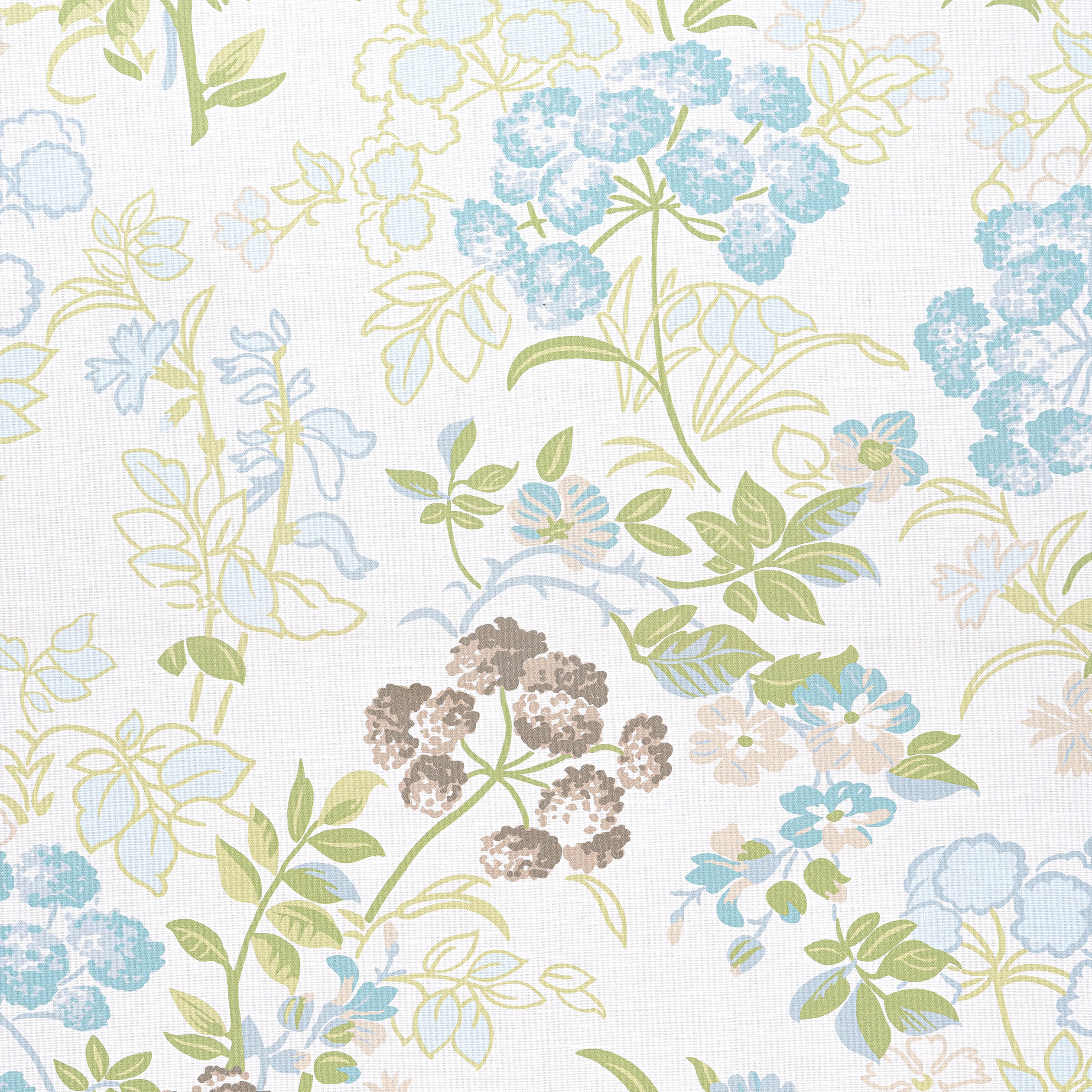 Spring Garden fabric in spa blue color - pattern number F914339 - by Thibaut in the Canopy collection