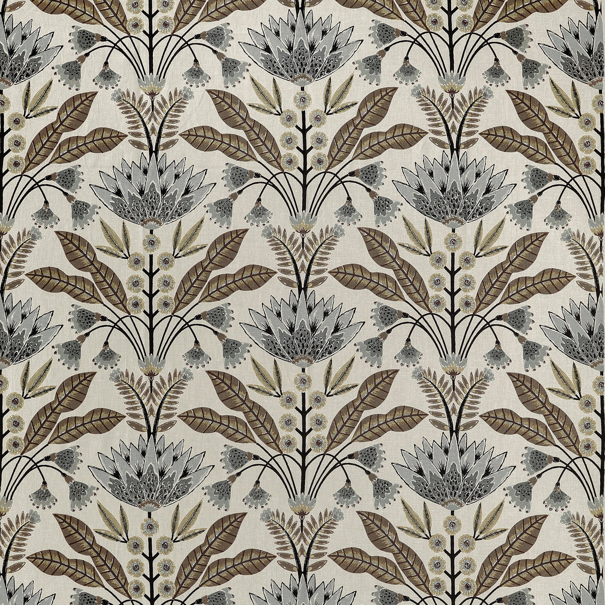 Lotus fabric in Natural color - pattern number F914607 - by Thibaut in the Fairhaven collection
