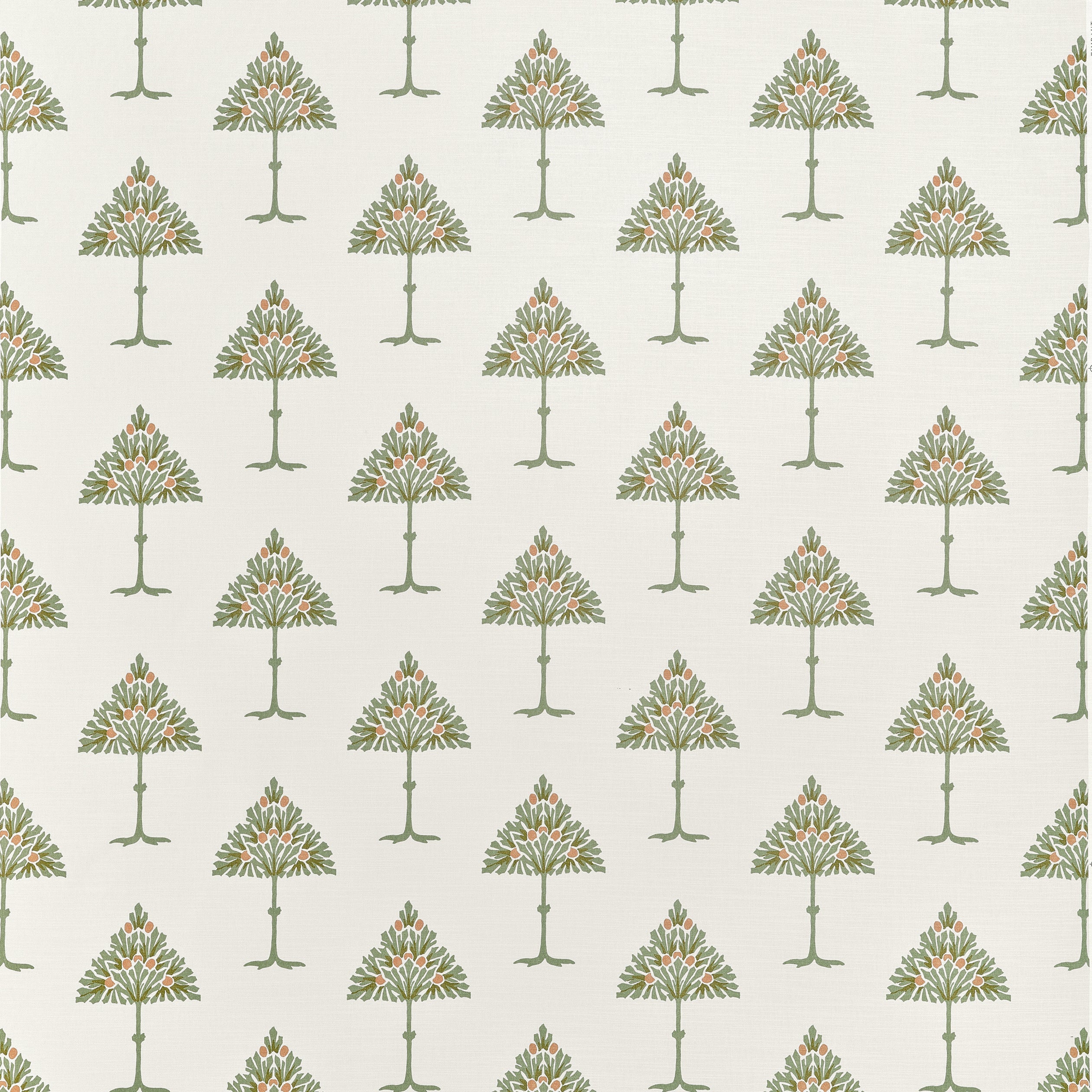 May Tree fabric in Sage and Apricot color - pattern number F914614 - by Thibaut in the Fairhaven collection