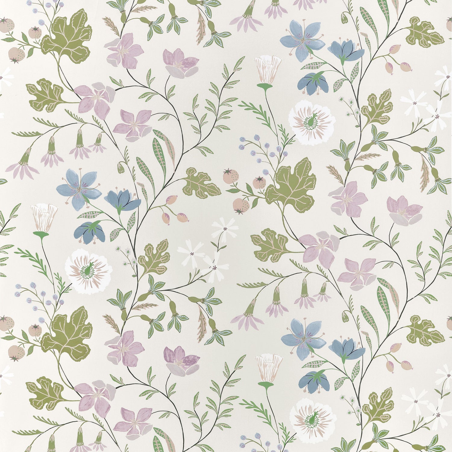 Bloom fabric in Lilac color - pattern number F914623 - by Thibaut in the Fairhaven collection