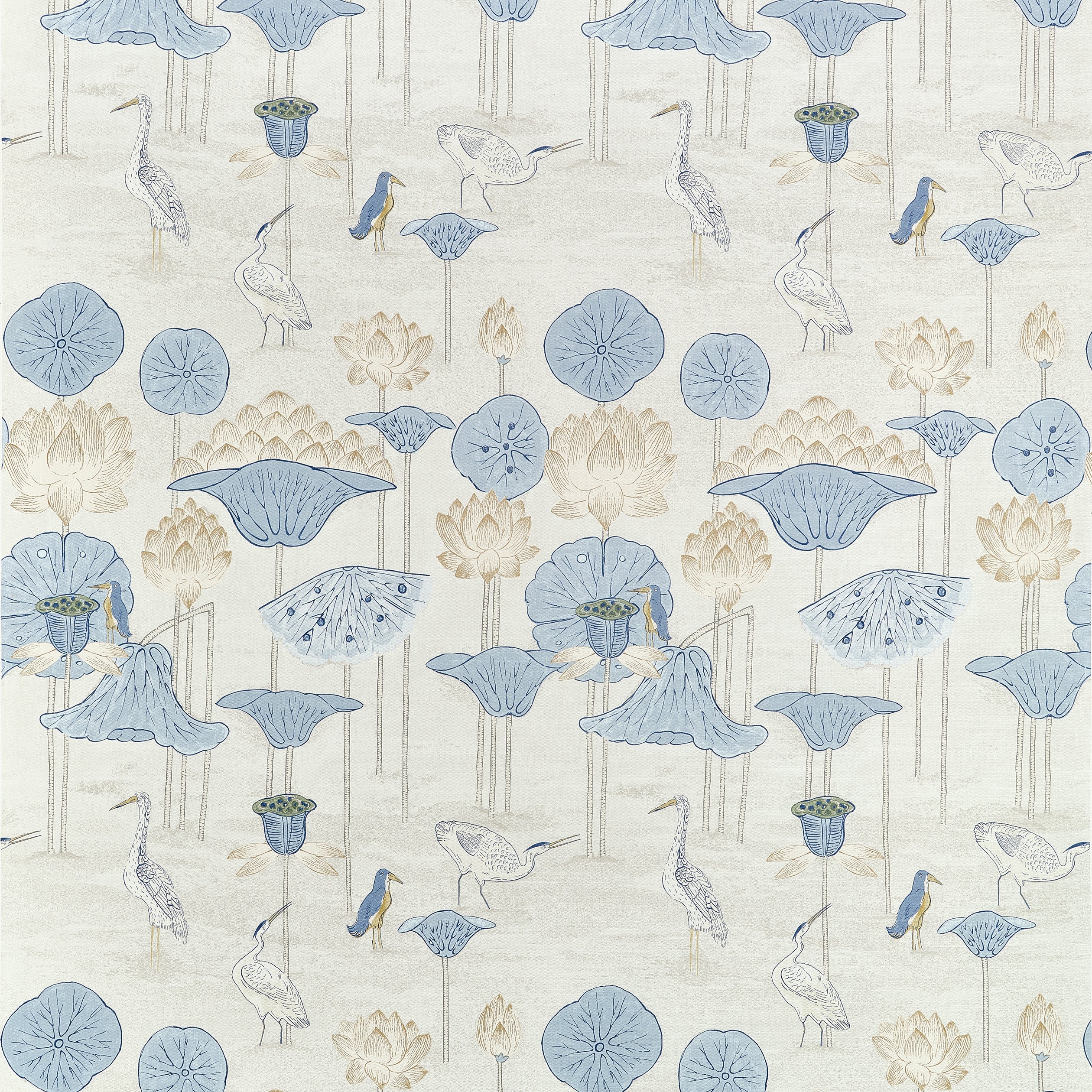 Malea fabric in Blue and Beige color - pattern number F914636 - by Thibaut in the Fairhaven collection