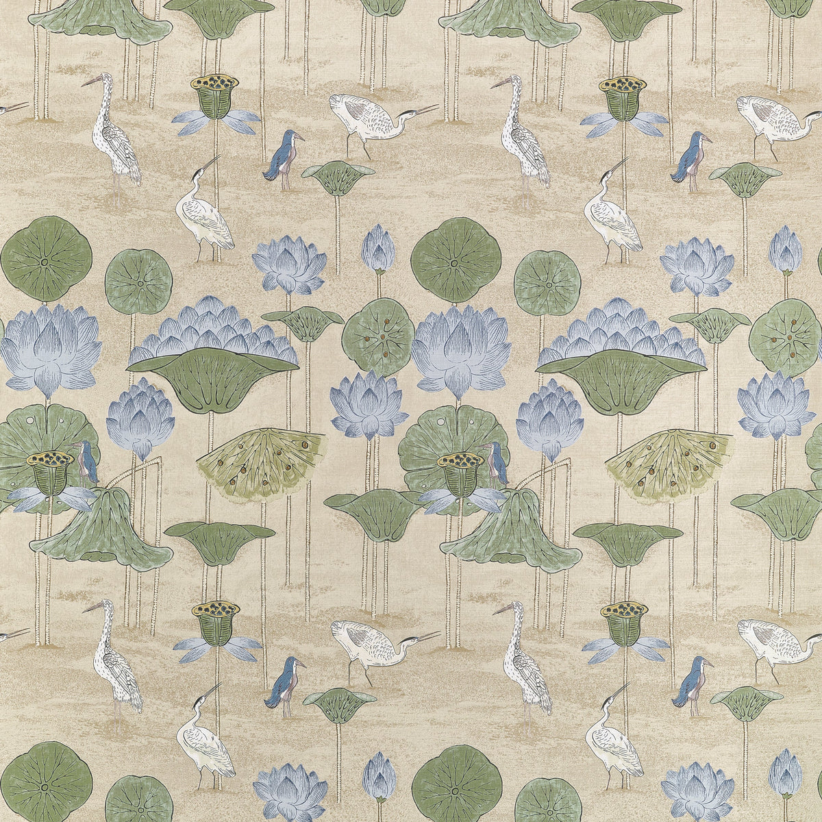 Malea fabric in Sage and Blue color - pattern number F914638 - by Thibaut in the Fairhaven collection