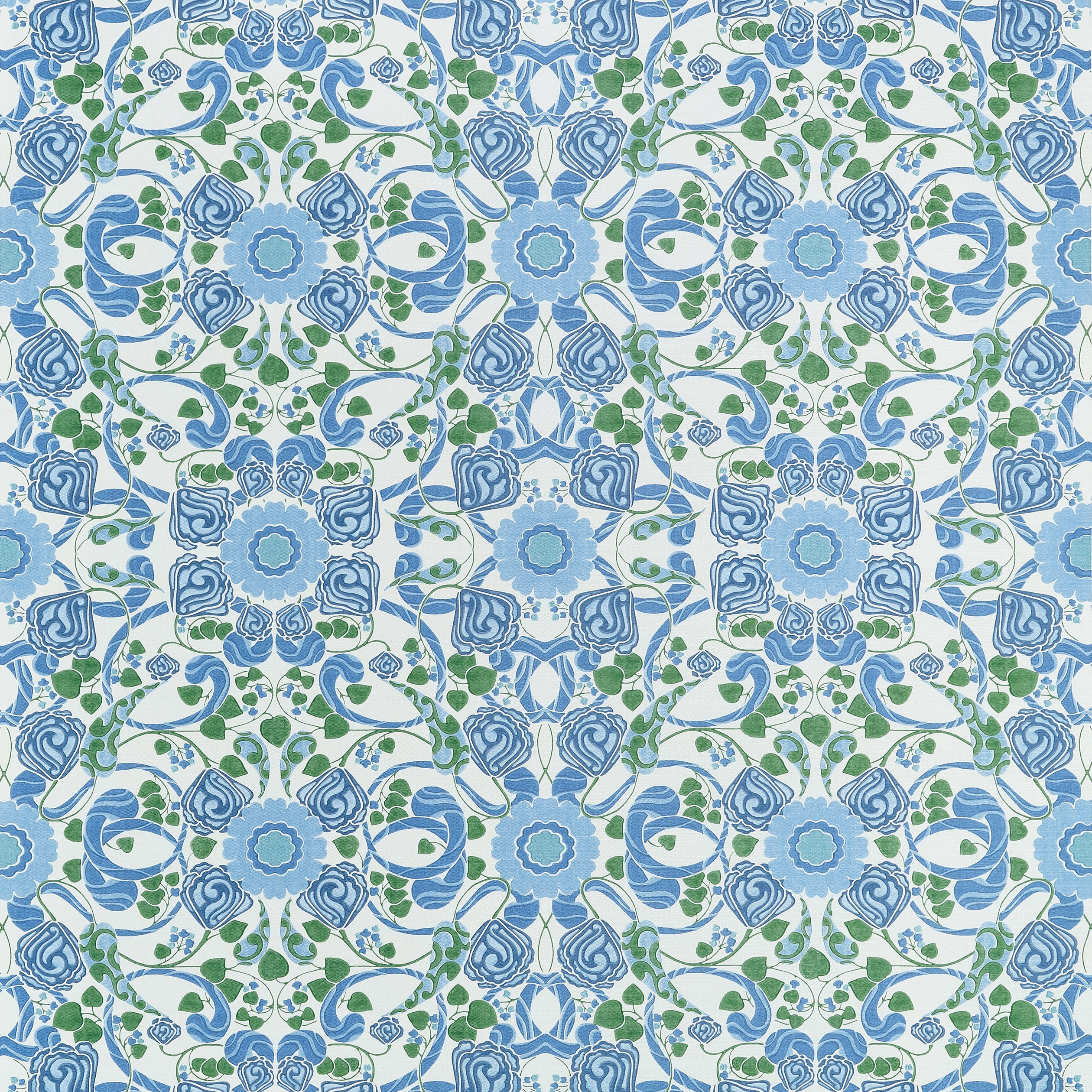 Margaux fabric in Blue and Green color - pattern number F914644 - by Thibaut in the Fairhaven collection