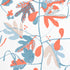 Matisse Leaf fabric in french blue and coral color - pattern number F916207 - by Thibaut in the Kismet collection