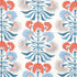 Tybee Tree fabric in french blue and coral color - pattern number F916213 - by Thibaut in the Kismet collection