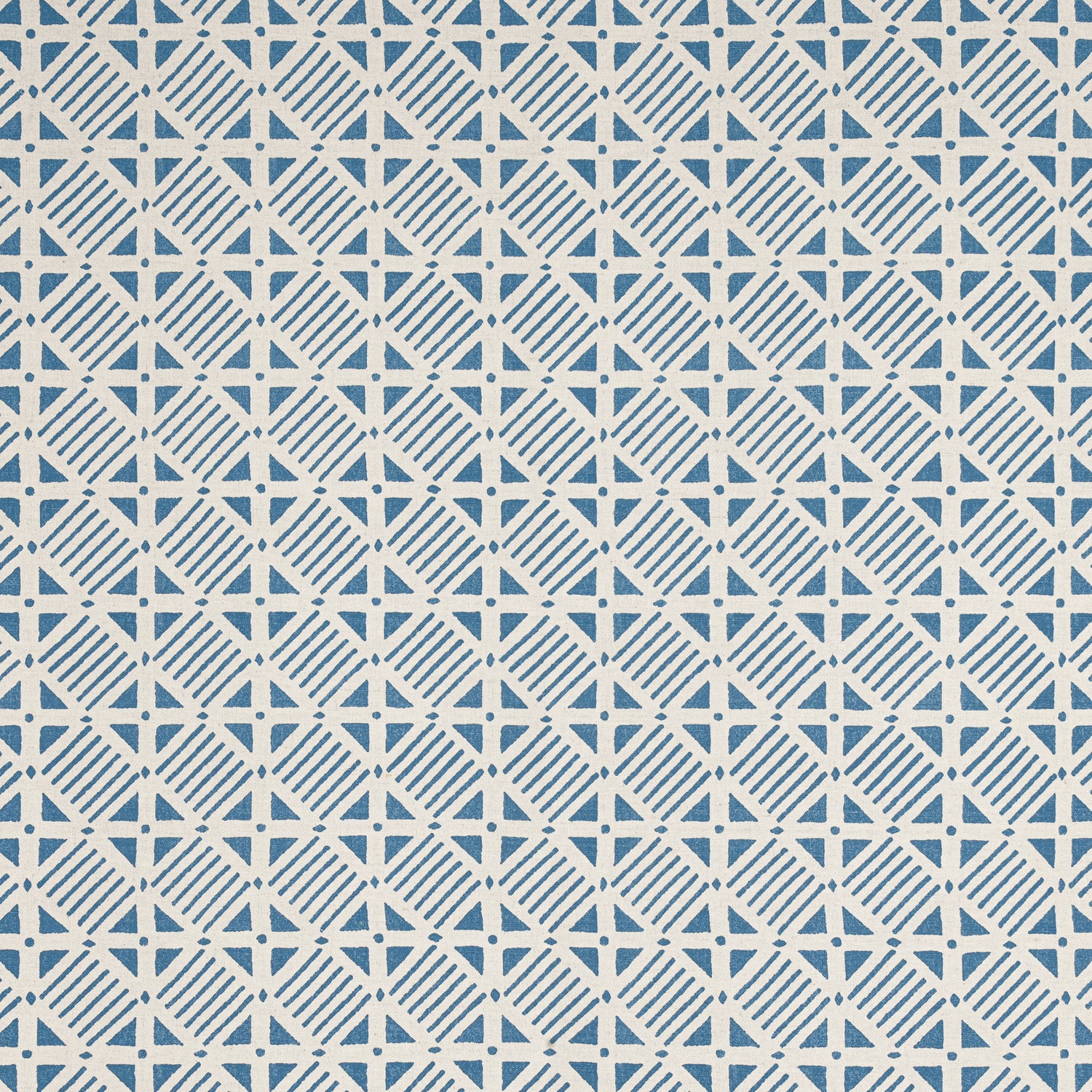 Plaza fabric in blue on natural color - pattern number F916224 - by Thibaut in the Kismet collection