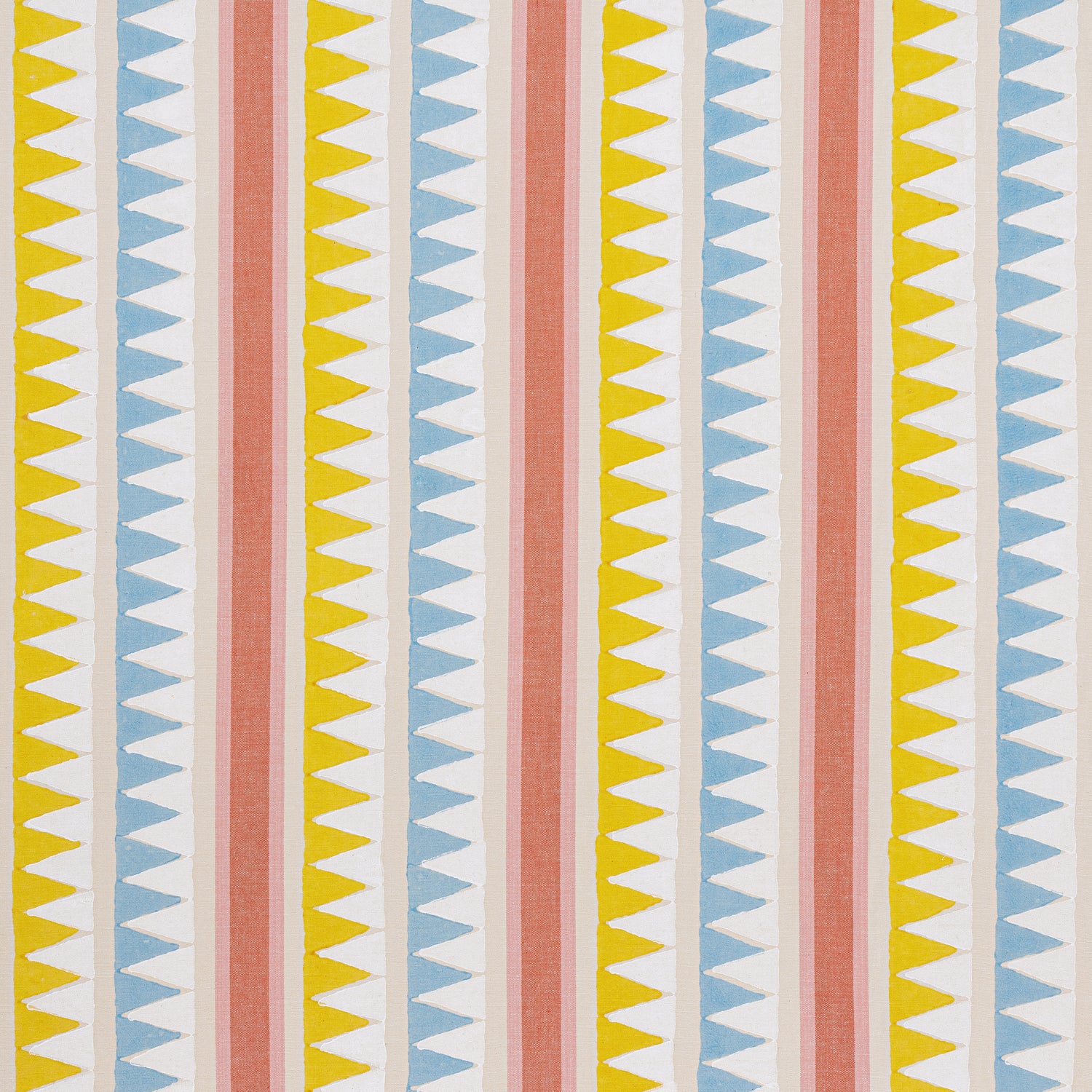 Lomita Stripe fabric in coral and yellow color - pattern number F916234 - by Thibaut in the Kismet collection