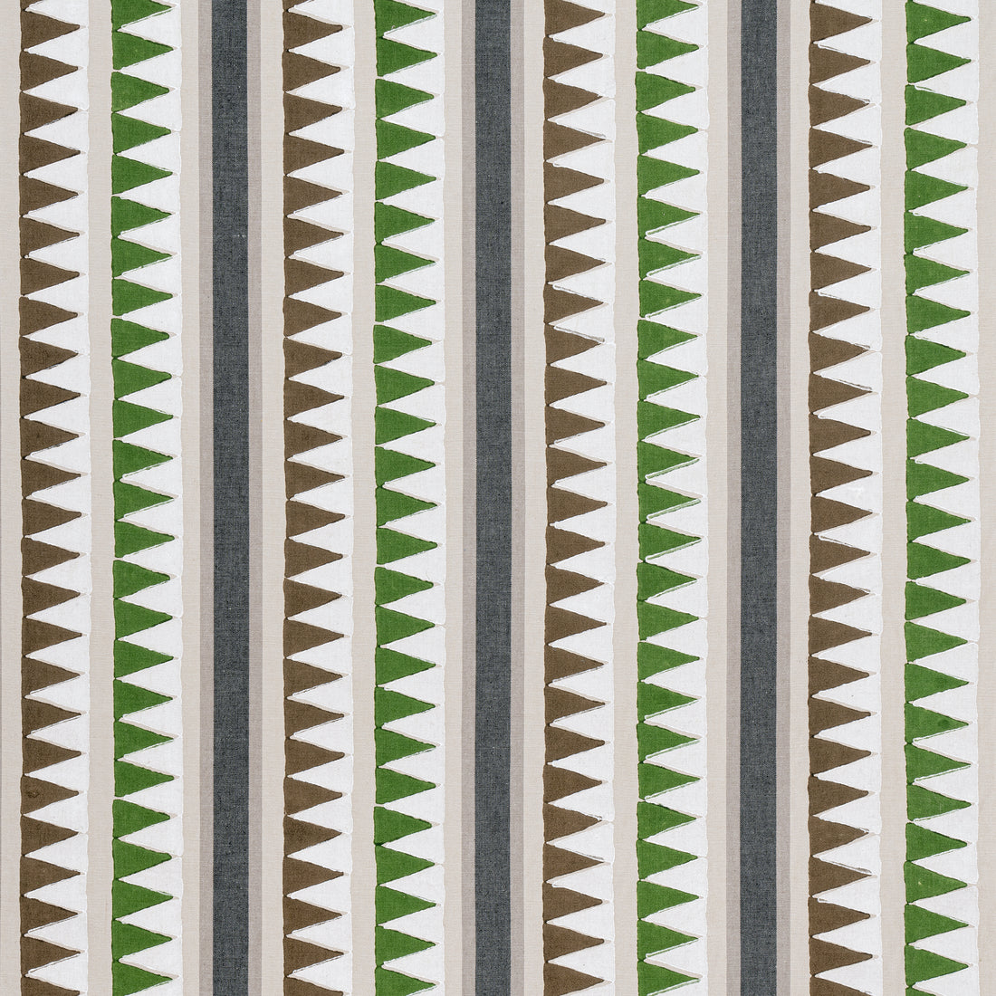 Lomita Stripe fabric in black and green color - pattern number F916235 - by Thibaut in the Kismet collection