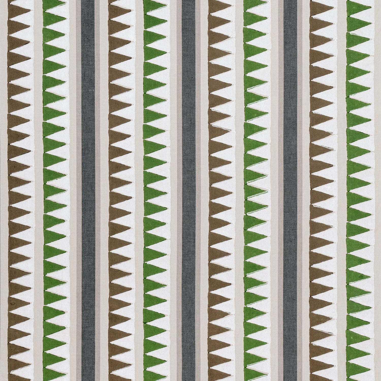 Lomita Stripe fabric in black and green color - pattern number F916235 - by Thibaut in the Kismet collection