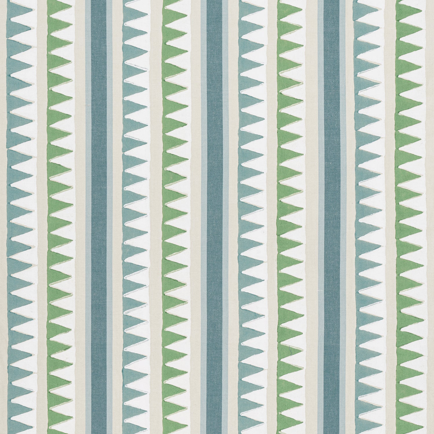 Lomita Stripe fabric in green and blue color - pattern number F916236 - by Thibaut in the Kismet collection