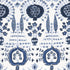 Mendoza Suzani fabric in blue and white color - pattern number F916239 - by Thibaut in the Kismet collection