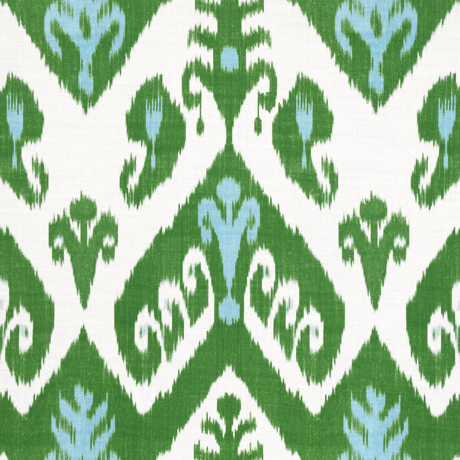 Indies Ikat fabric in green color - pattern number F916246 - by Thibaut in the Kismet collection