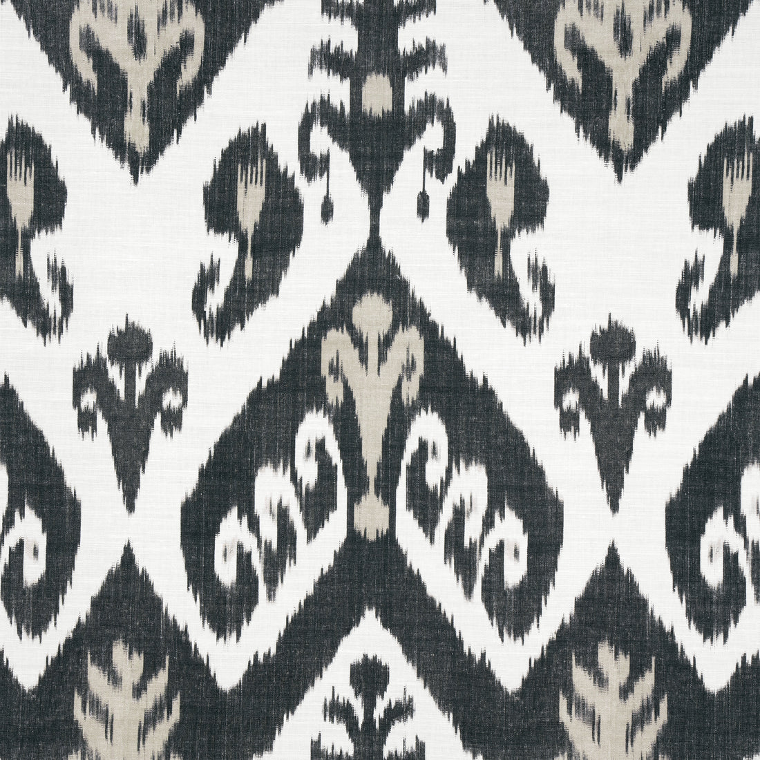 Indies Ikat fabric in black color - pattern number F916250 - by Thibaut in the Kismet collection
