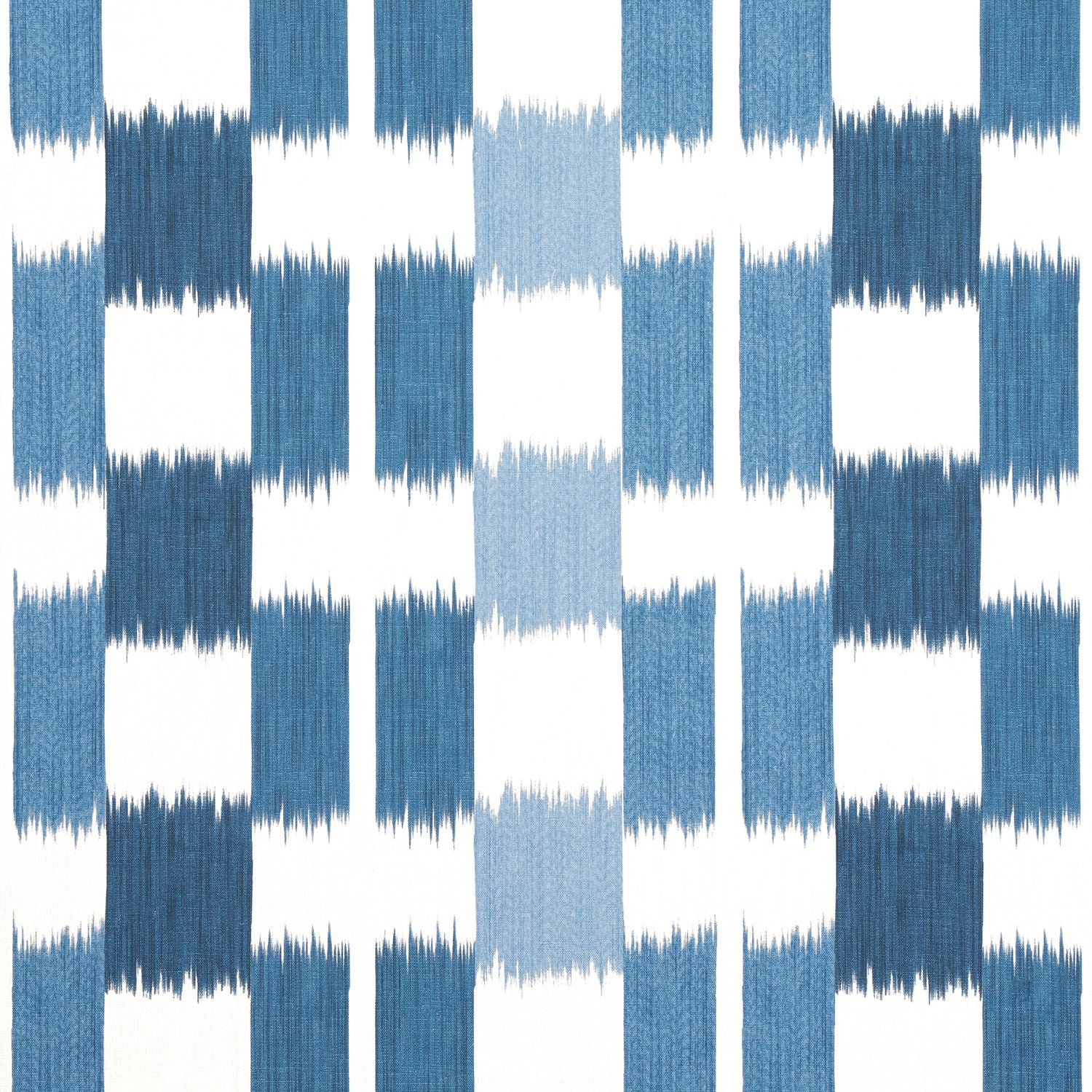 Kasuri fabric in blue and white color - pattern number F920835 - by Thibaut in the Eden collection