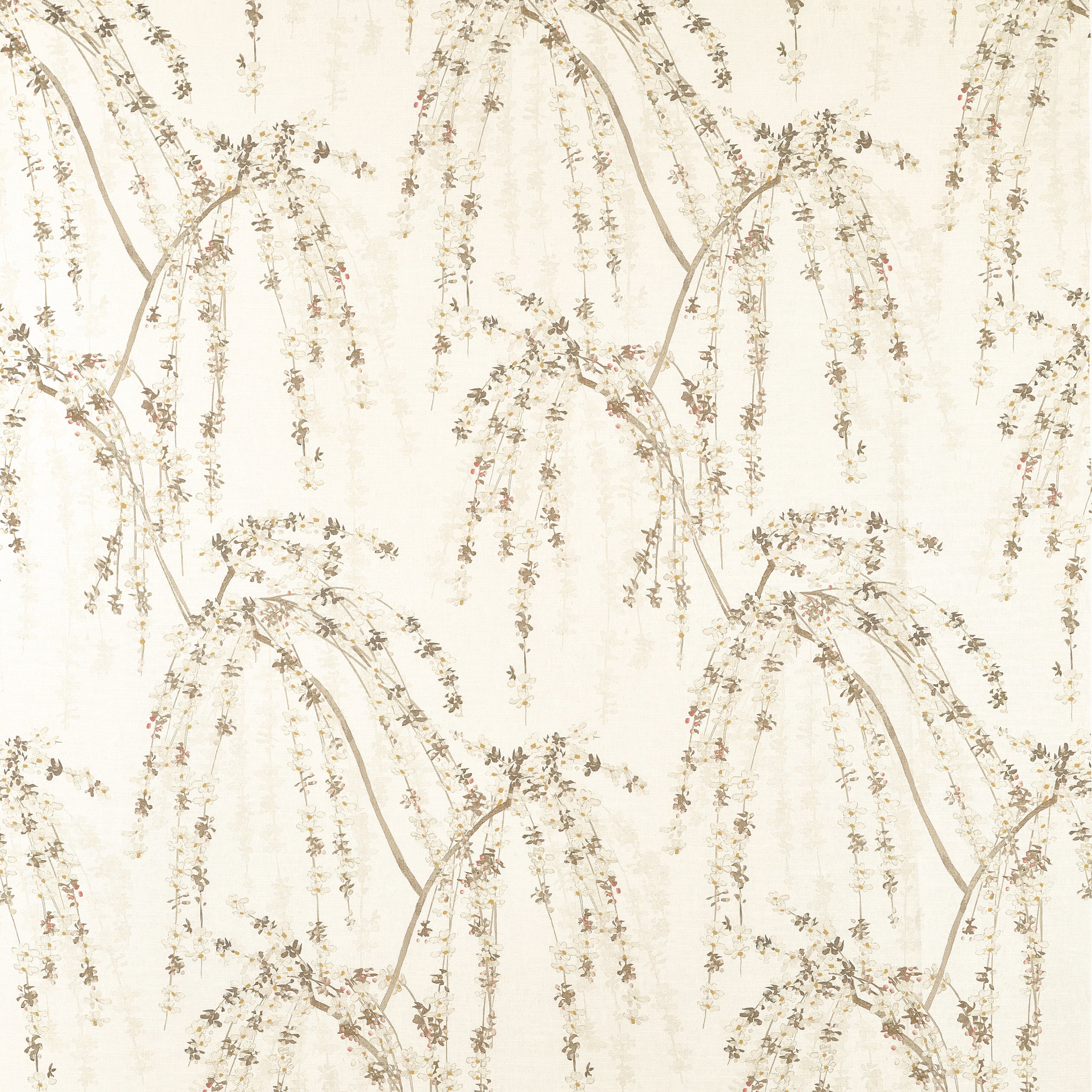 Weeping Blossom fabric in white color - pattern number F924454 - by Thibaut in the Yutori collection