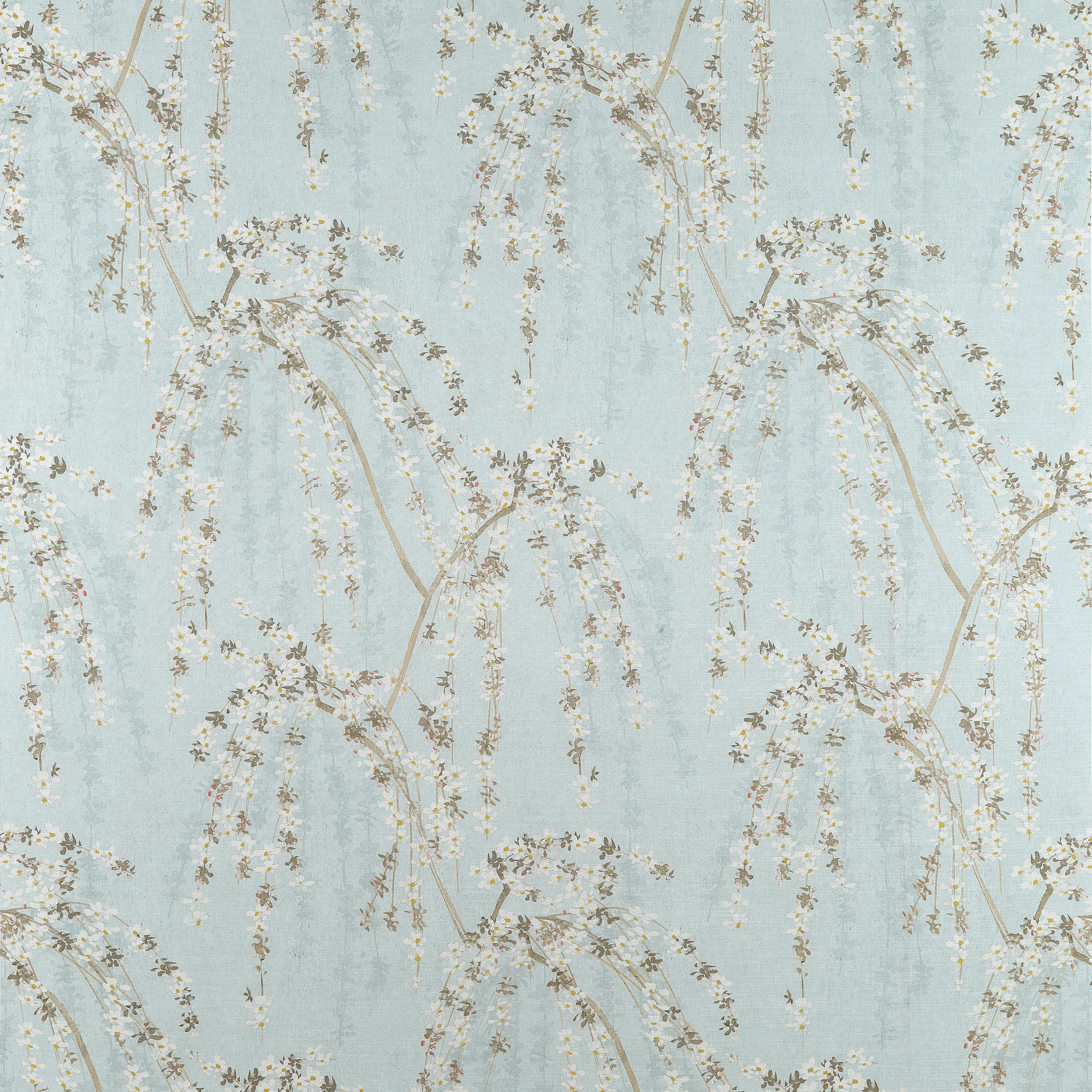 Weeping Blossom fabric in blue color - pattern number F924456 - by Thibaut in the Yutori collection