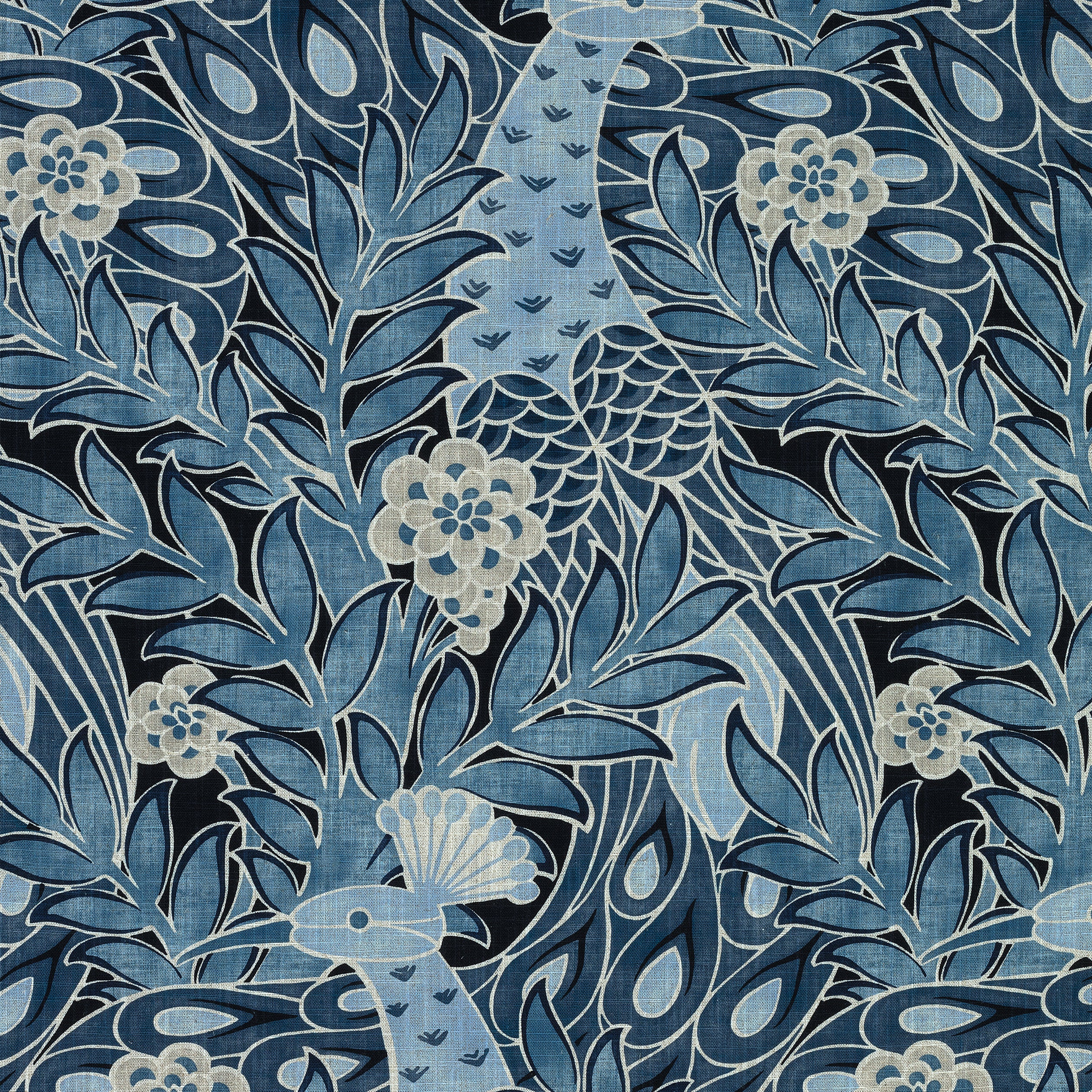 Desmond fabric in navy color - pattern number F92918 - by Thibaut in the Paramount collection