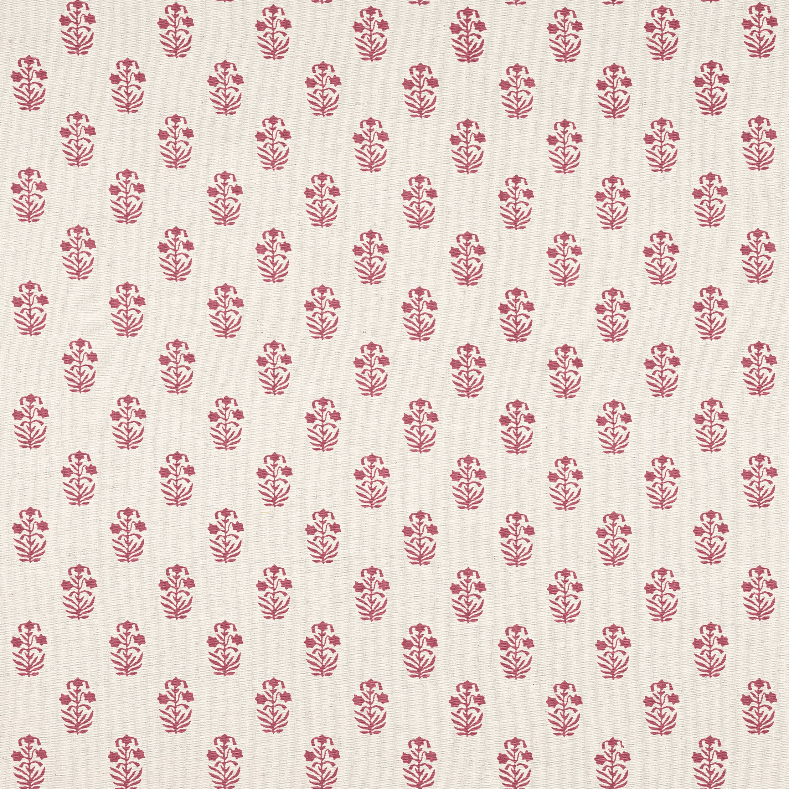 Corwin fabric in raspberry on natural color - pattern number F936406 - by Thibaut in the Indienne collection