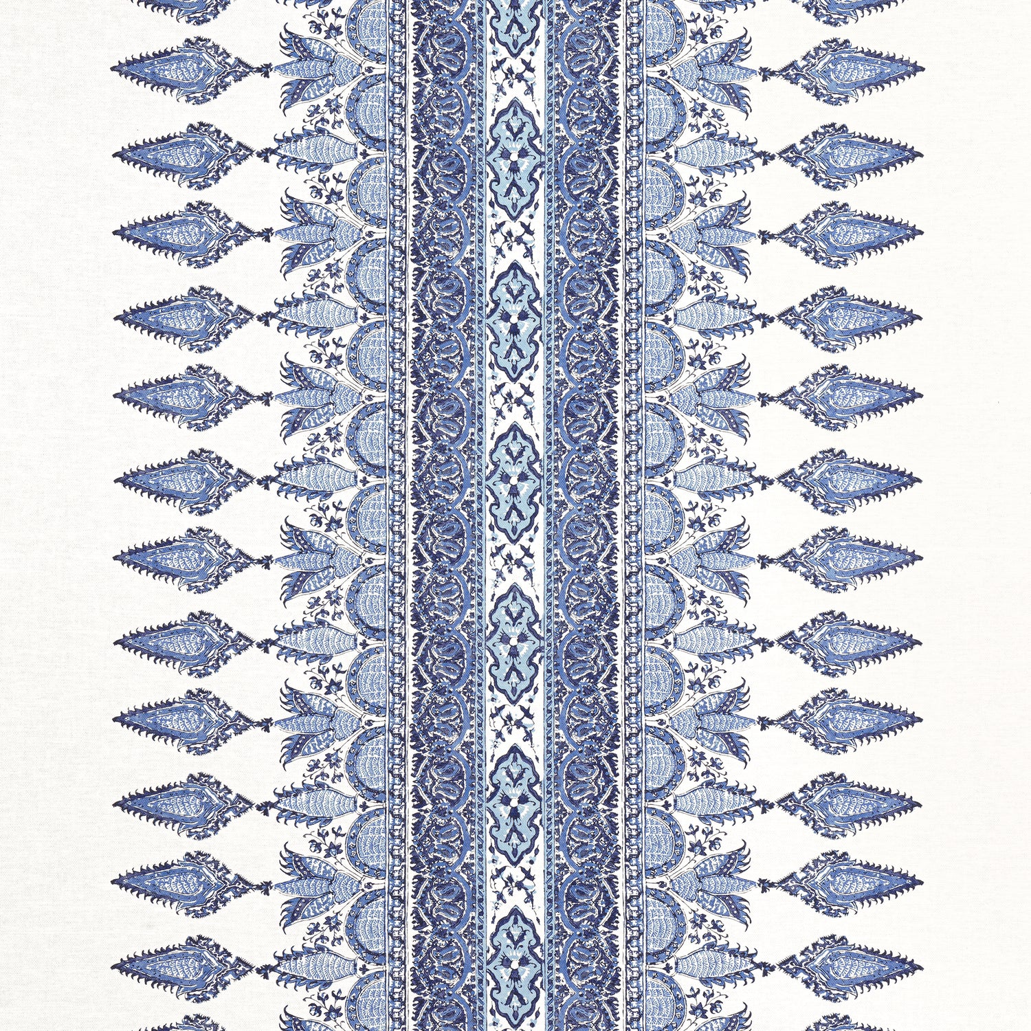 Akola Stripe fabric in blue and white color - pattern number F936407 - by Thibaut in the Indienne collection