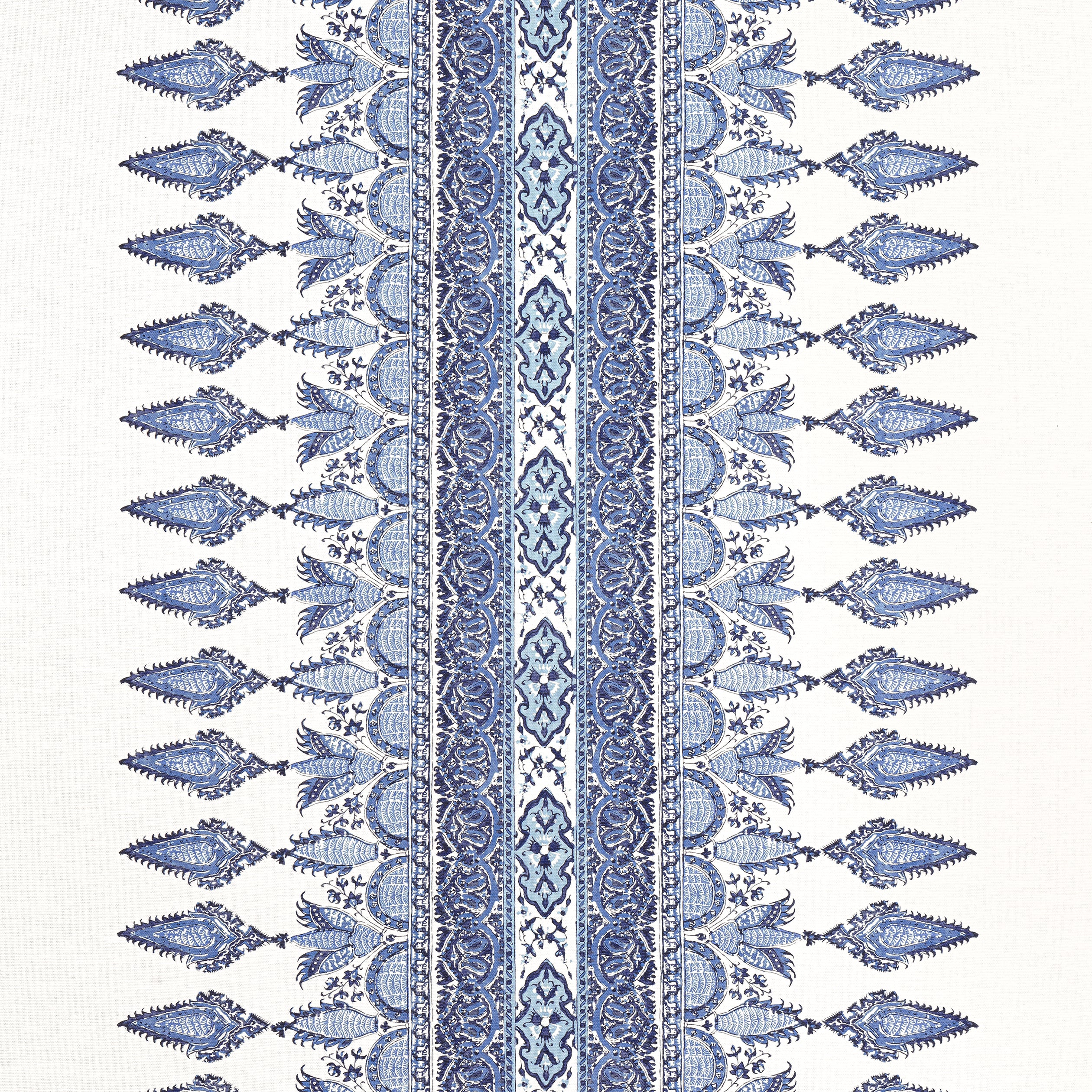 Akola Stripe fabric in blue and white color - pattern number F936407 - by Thibaut in the Indienne collection