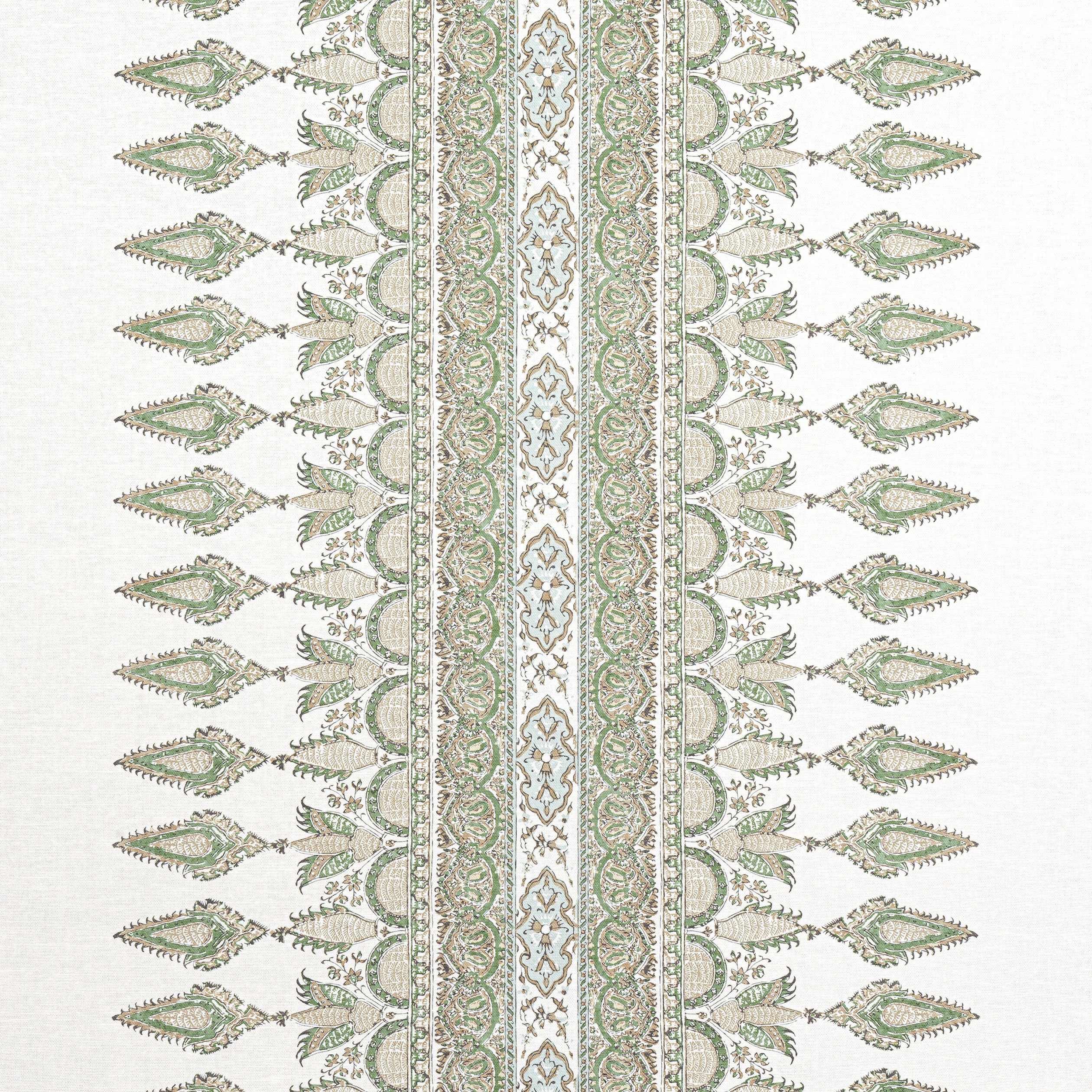 Akola Stripe fabric in green color - pattern number F936412 - by Thibaut in the Indienne collection