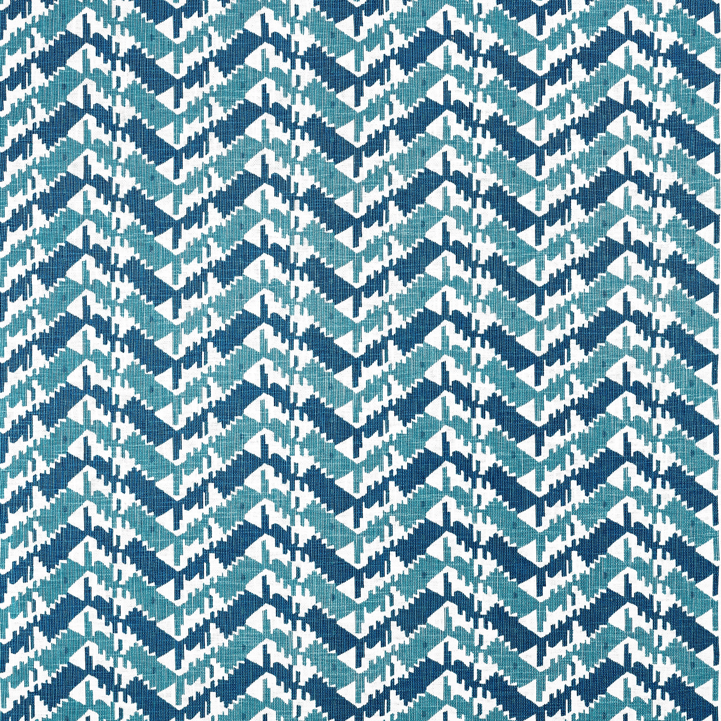 Melrose Check fabric in navy and peacock color - pattern number F945004 - by Thibaut in the Wanderlust collection