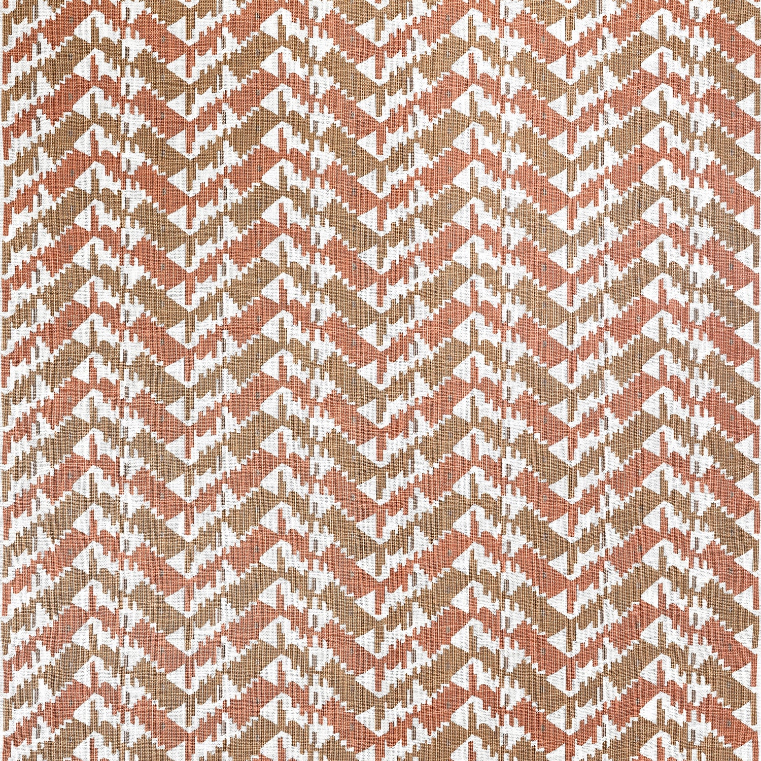 Melrose Check fabric in apricot and ginger color - pattern number F945006 - by Thibaut in the Wanderlust collection