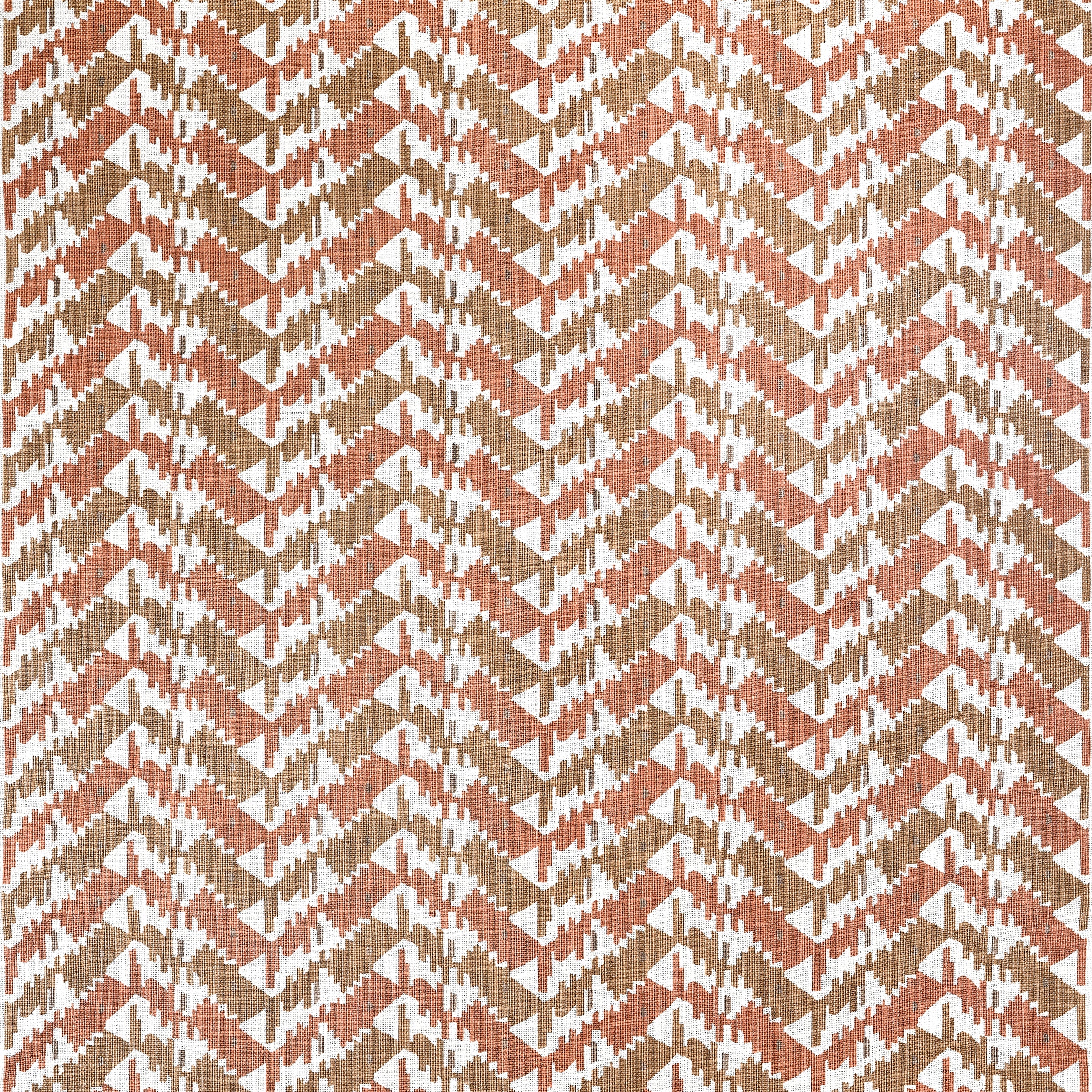 Melrose Check fabric in apricot and ginger color - pattern number F945006 - by Thibaut in the Wanderlust collection