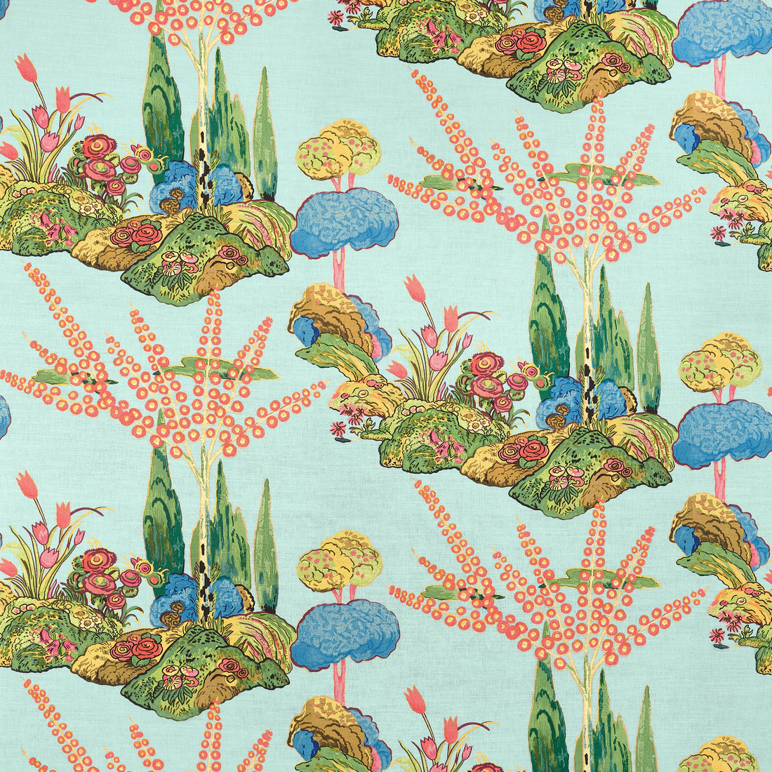 Orleans fabric in turquoise color - pattern number F945030 - by Thibaut in the Wanderlust collection