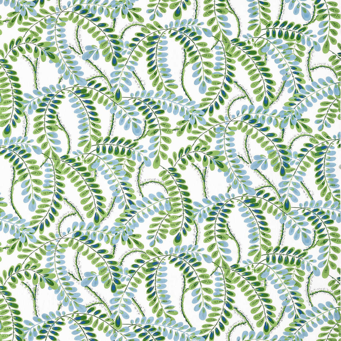 Augusta fabric in blue and green color - pattern number F945038 - by Thibaut in the Wanderlust collection