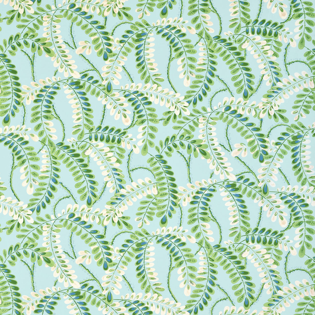 Augusta fabric in turquoise color - pattern number F945040 - by Thibaut in the Wanderlust collection