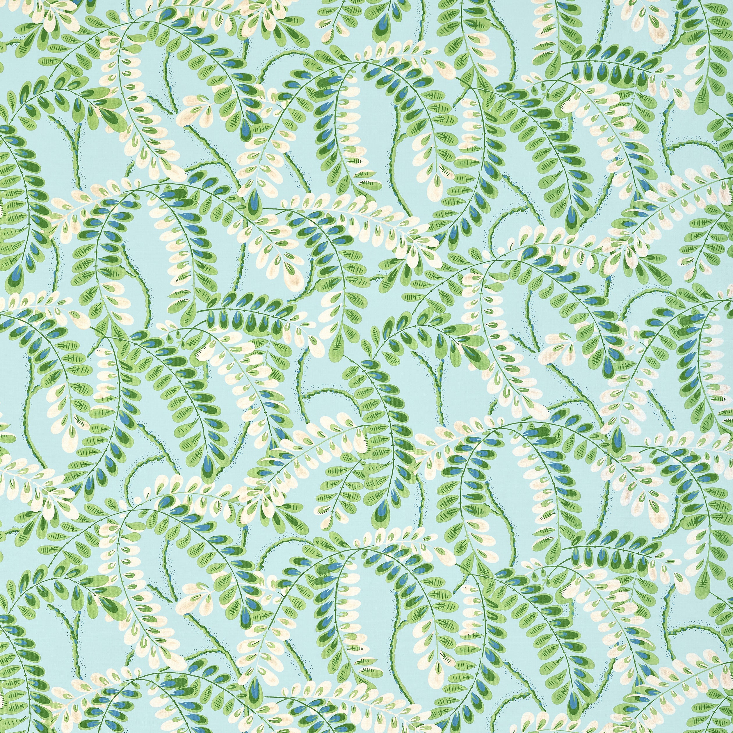 Augusta fabric in turquoise color - pattern number F945040 - by Thibaut in the Wanderlust collection