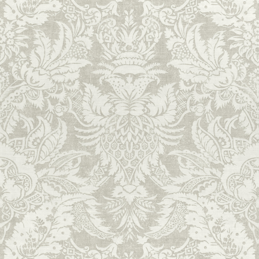 Chardonnet Damask fabric in grey color - pattern number F972582 - by Thibaut in the Chestnut Hill collection