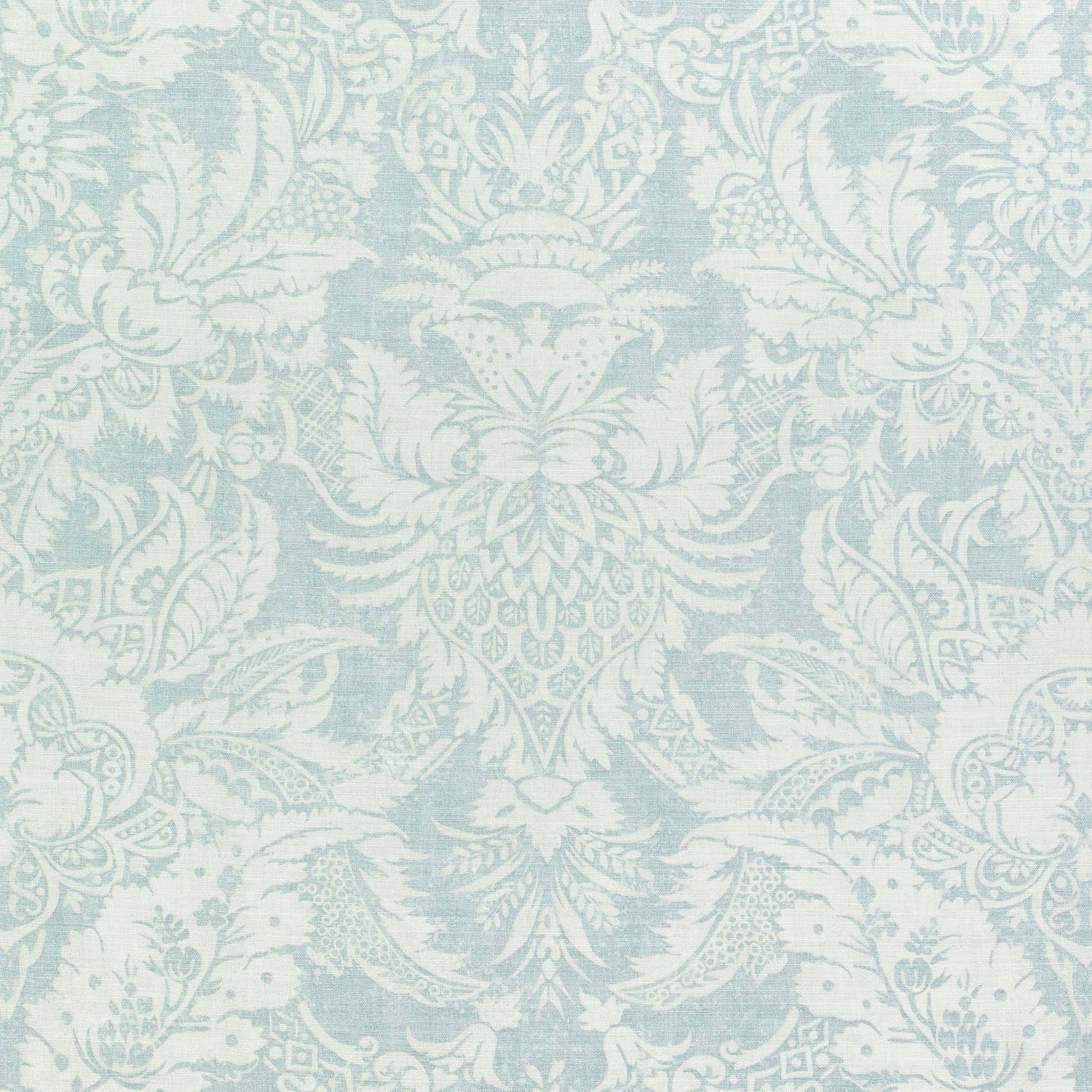 Chardonnet Damask fabric in aqua color - pattern number F972585 - by Thibaut in the Chestnut Hill collection