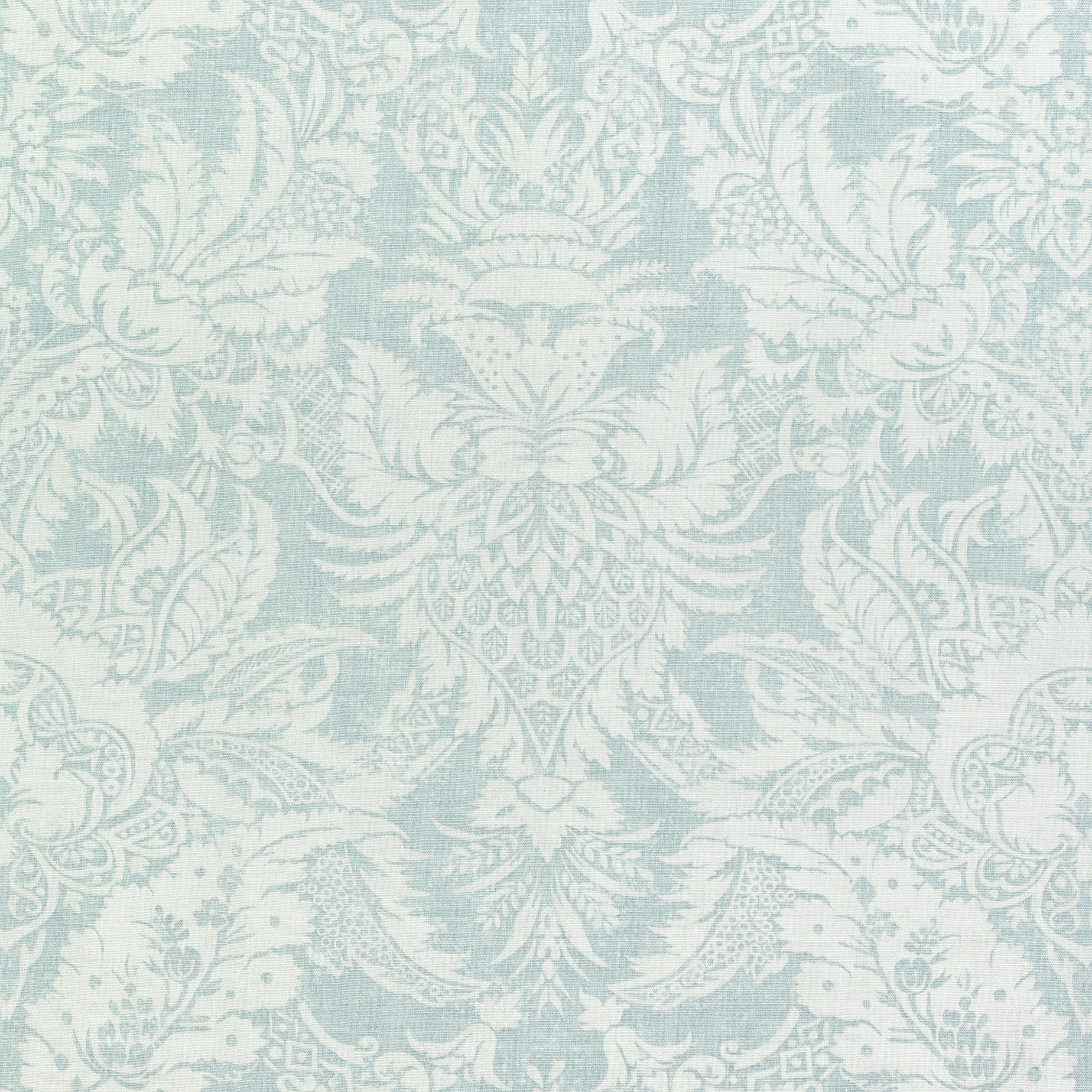 Chardonnet Damask fabric in aqua color - pattern number F972585 - by Thibaut in the Chestnut Hill collection