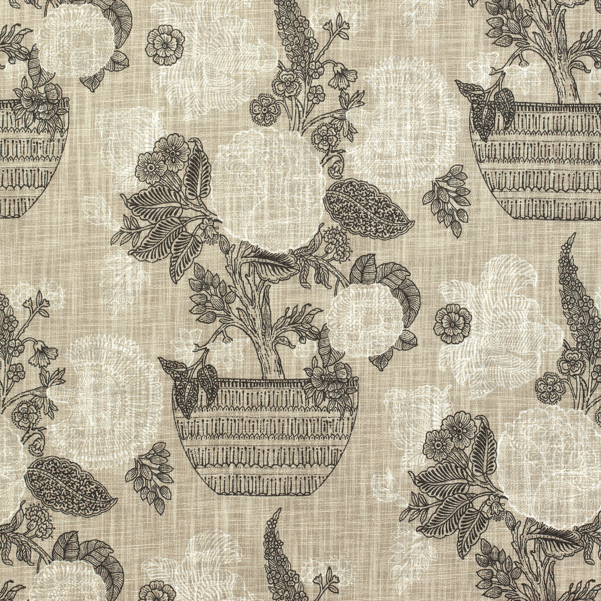 Tullamore fabric in black and beige color - pattern number F972593 - by Thibaut in the Chestnut Hill collection