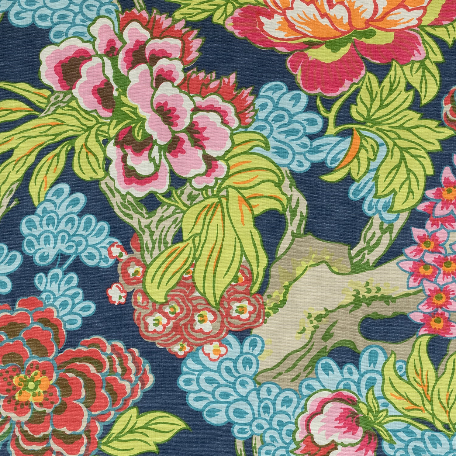 Honshu fabric in navy color - pattern number F975488 - by Thibaut in the Dynasty collection