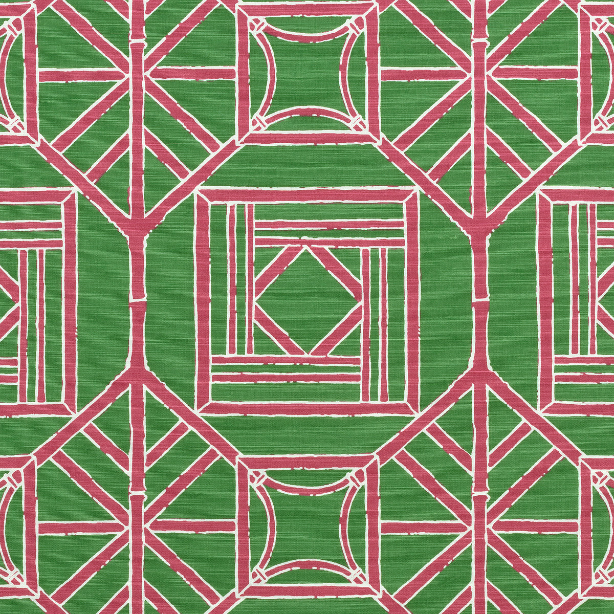 Shoji Panel fabric in green and pink color - pattern number F975517 - by Thibaut in the Dynasty collection