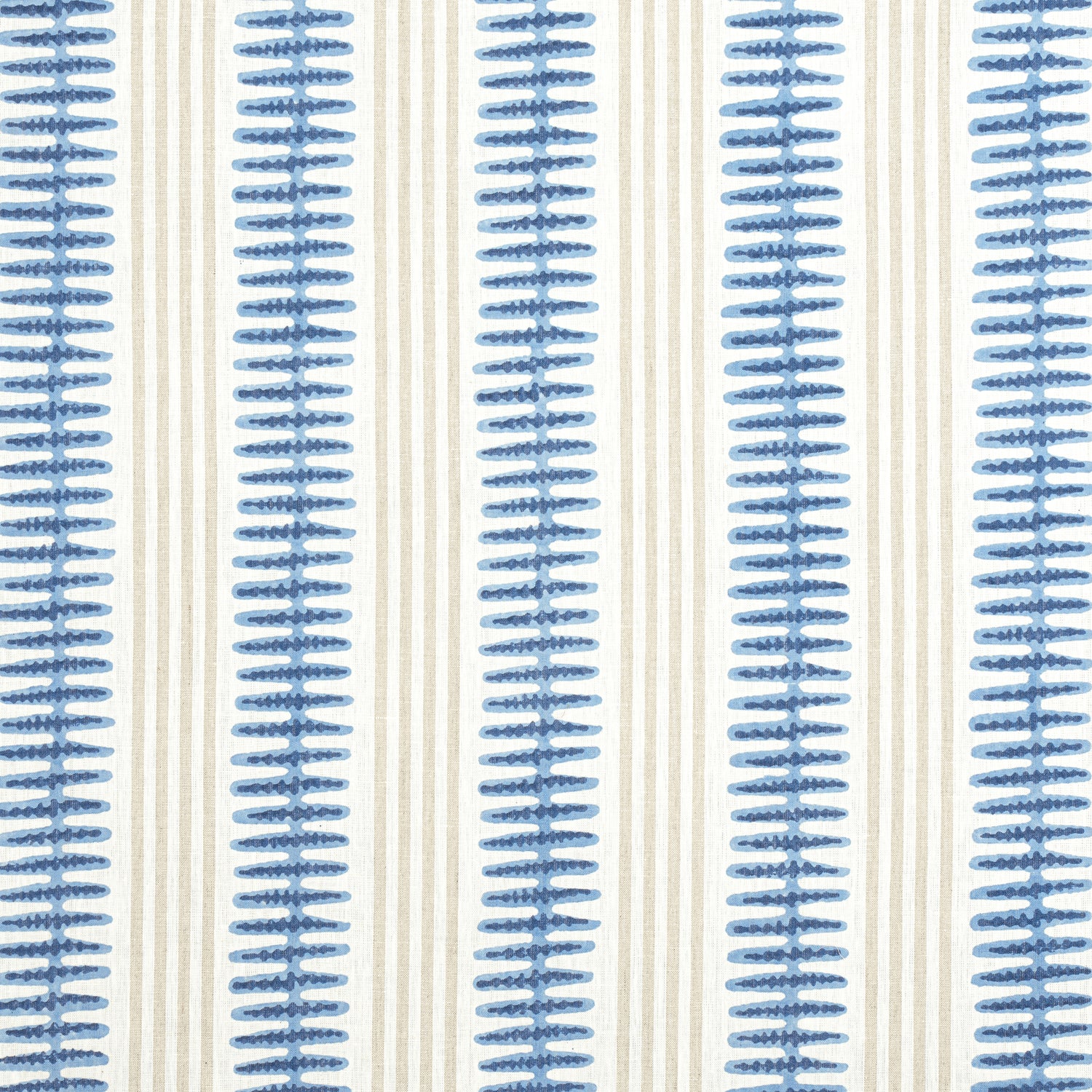 Indo Stripe fabric in navy color - pattern number F981318 - by Thibaut in the Montecito collection