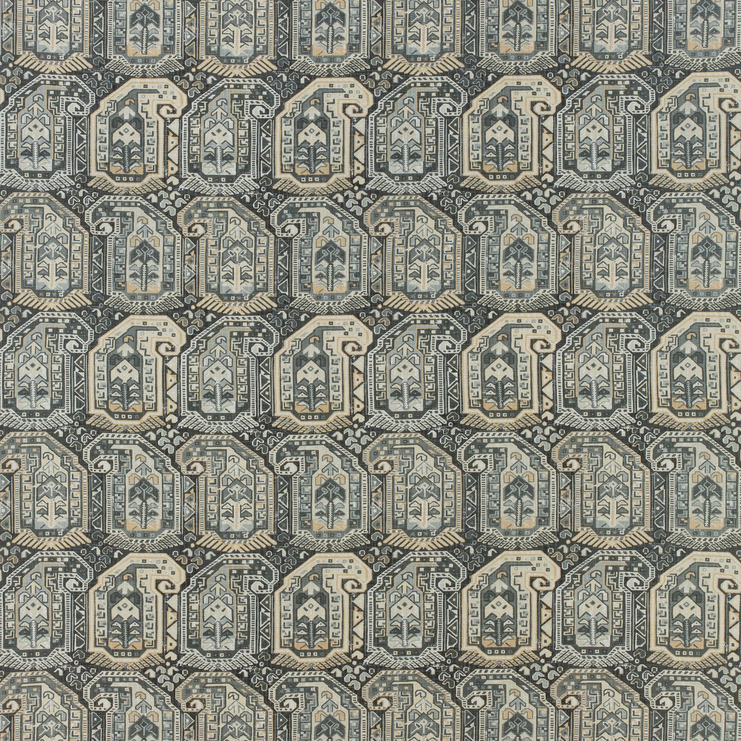 Gleniffer fabric in black and grey color - pattern number F985021 - by Thibaut in the Greenwood collection